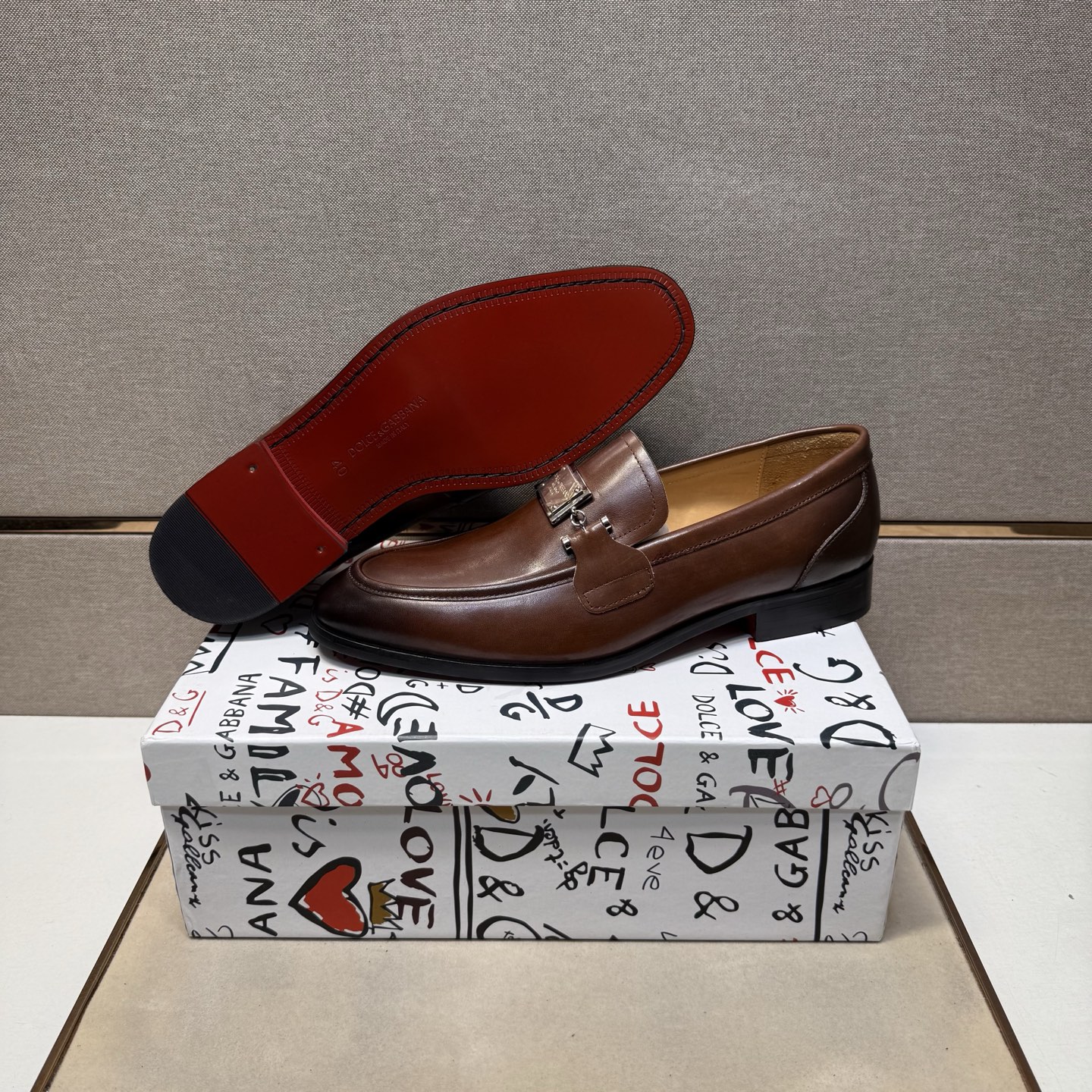 D&G men's leather shoes-106