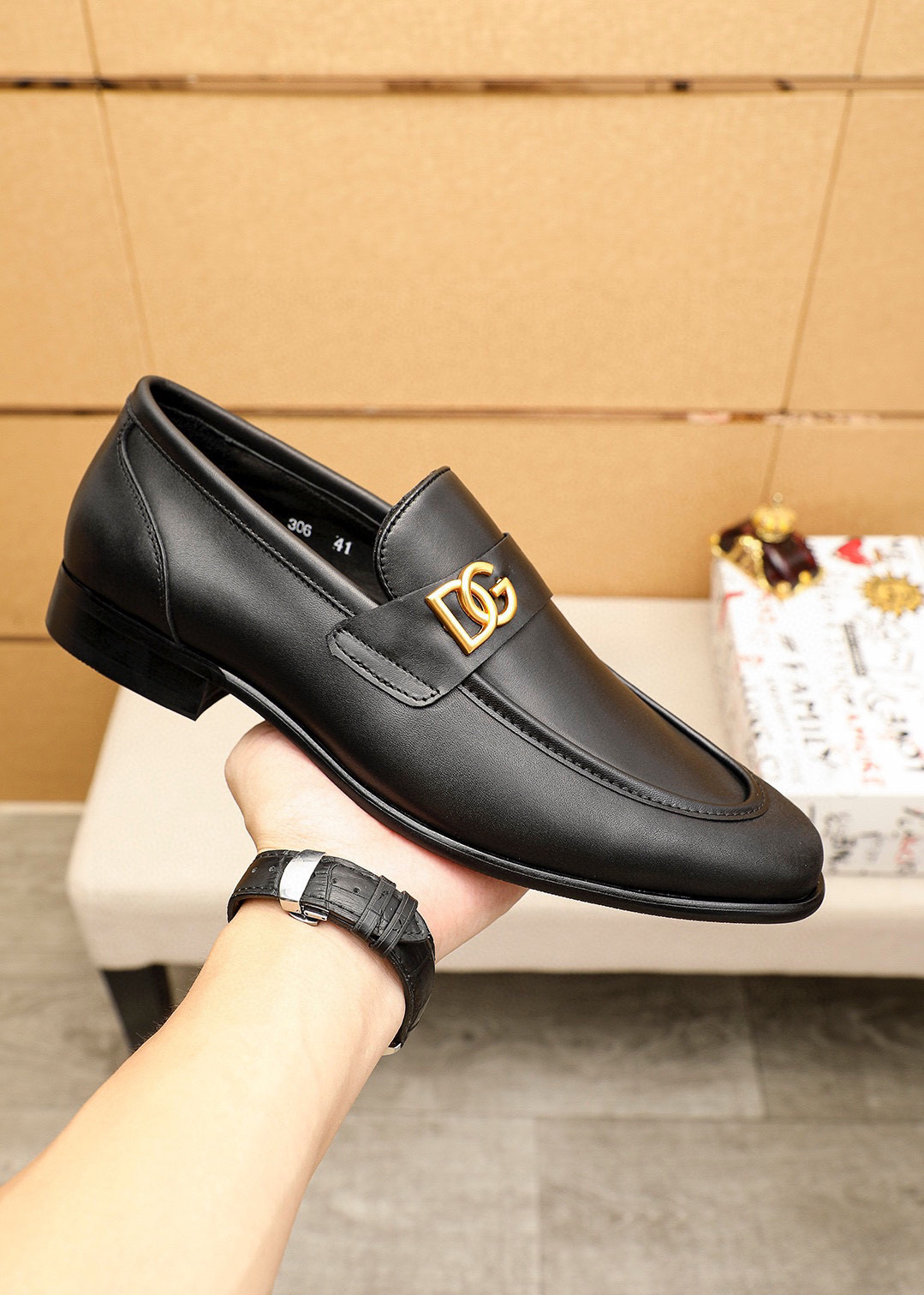 D&G men's leather shoes-47