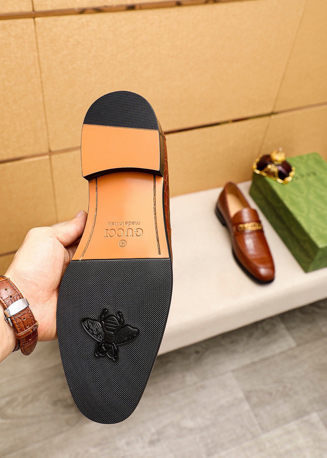 Gucci men's leather shoes-77