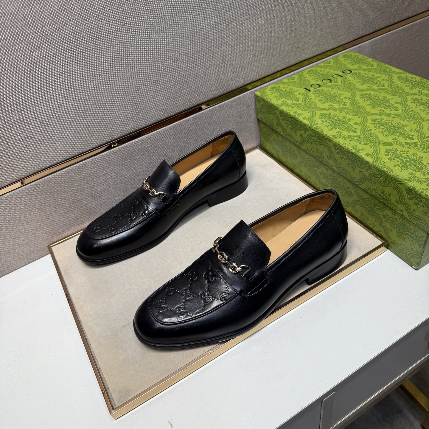 Gucci men's leather shoes-13