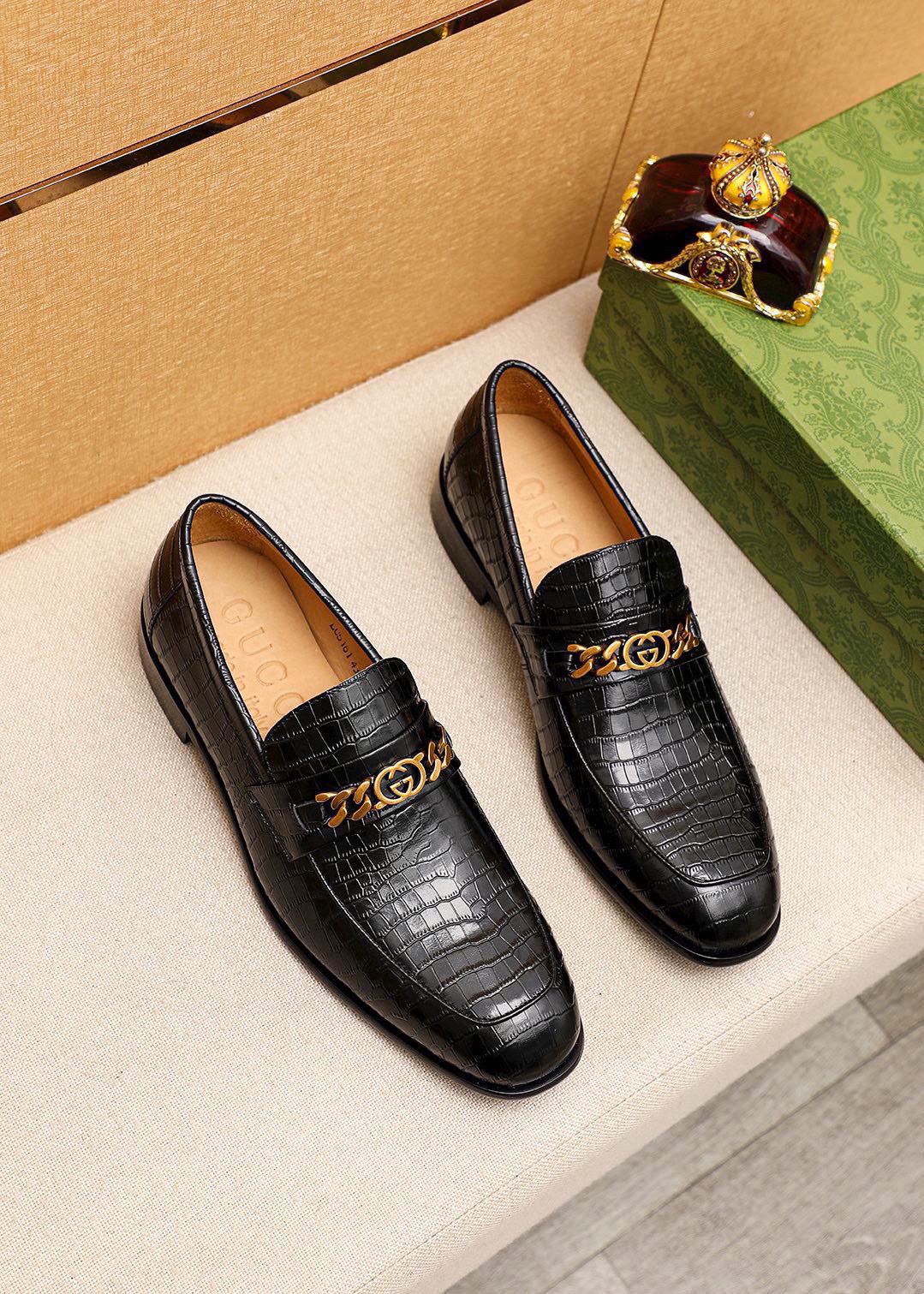 Gucci men's leather shoes-78