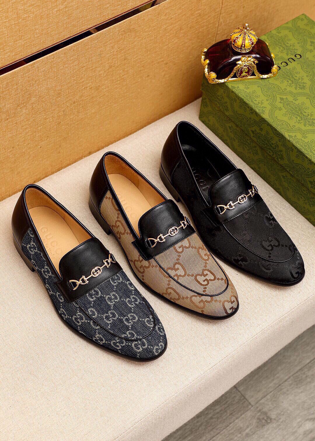 Gucci men's leather shoes-119