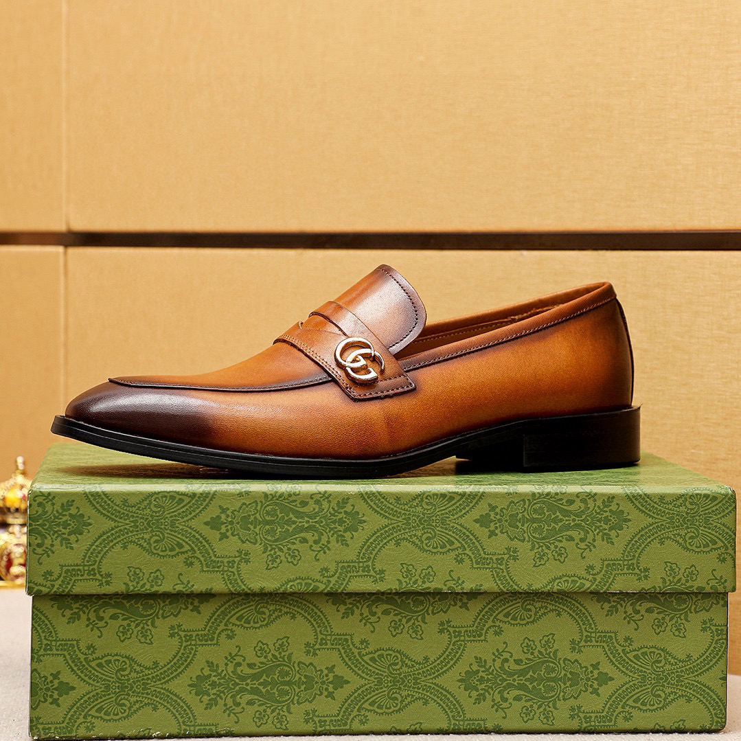 Gucci men's leather shoes-71