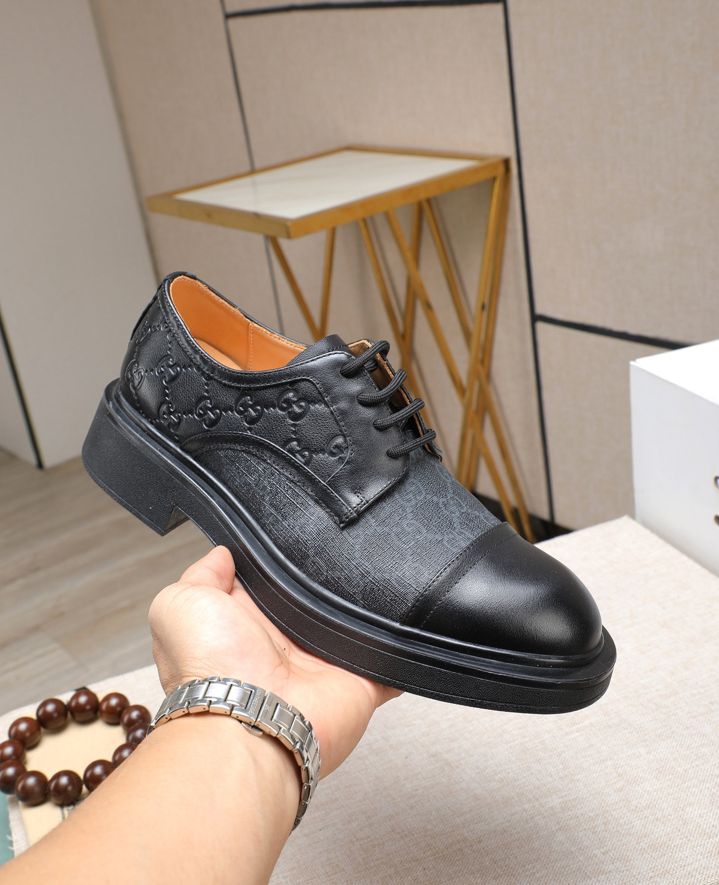 Gucci men's leather shoes-56