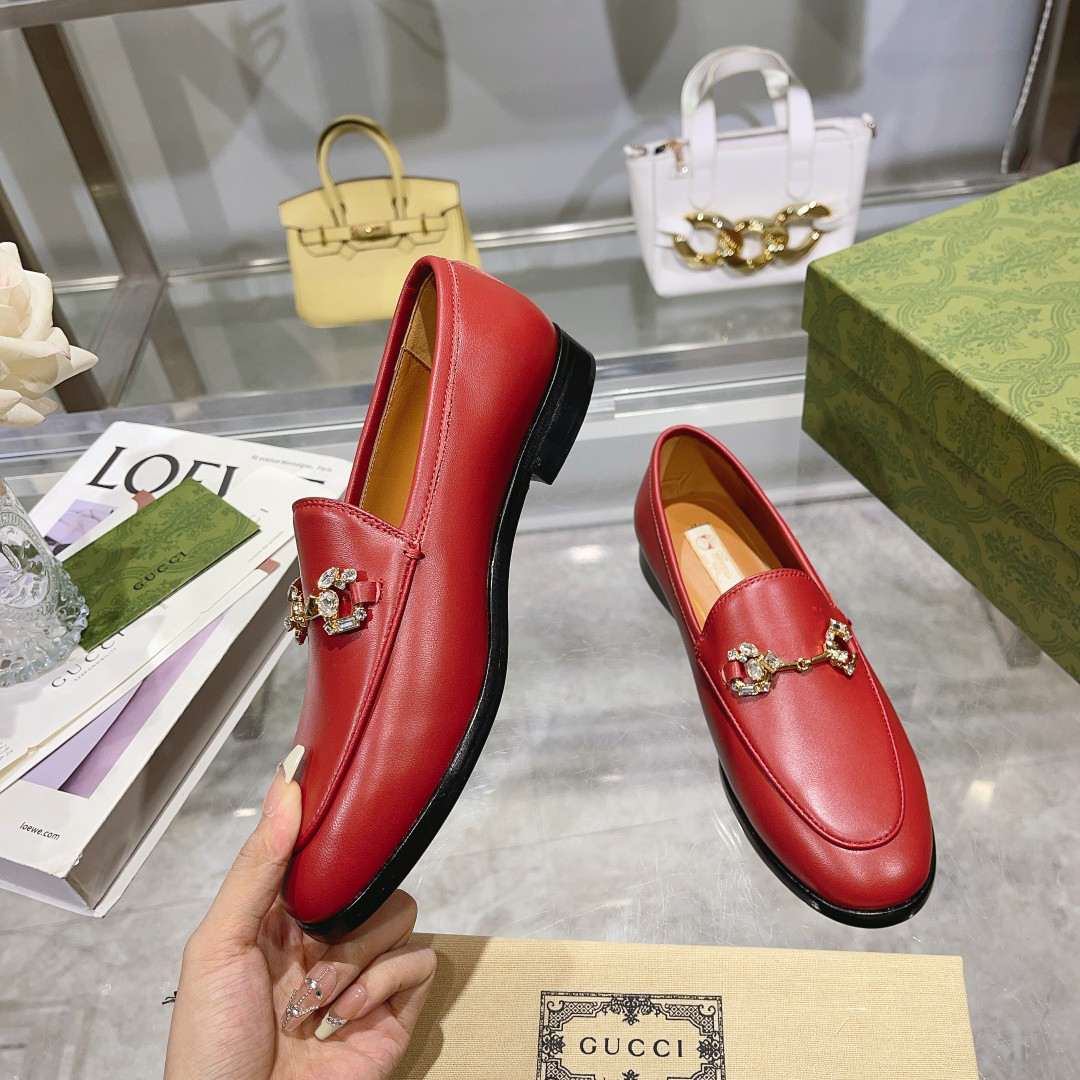 Gucci women's leather shoes-24