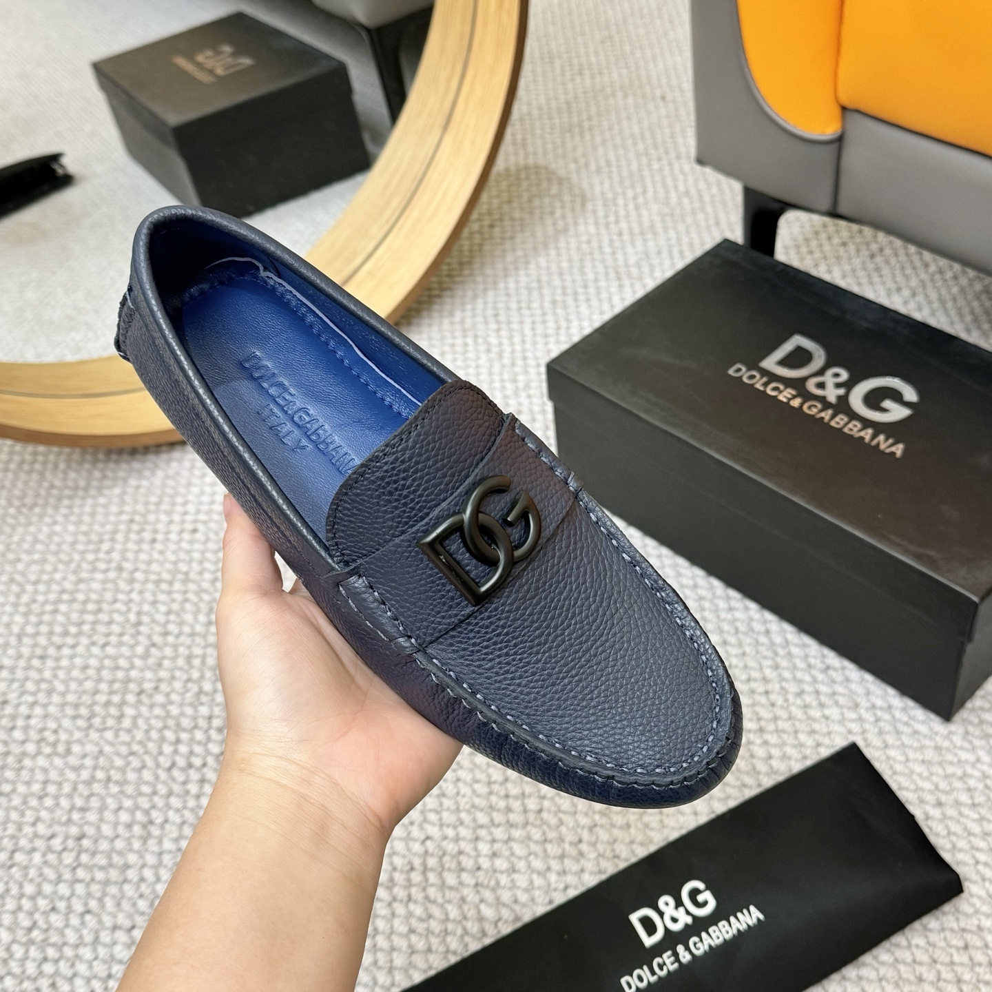 D&G men's leather shoes-78