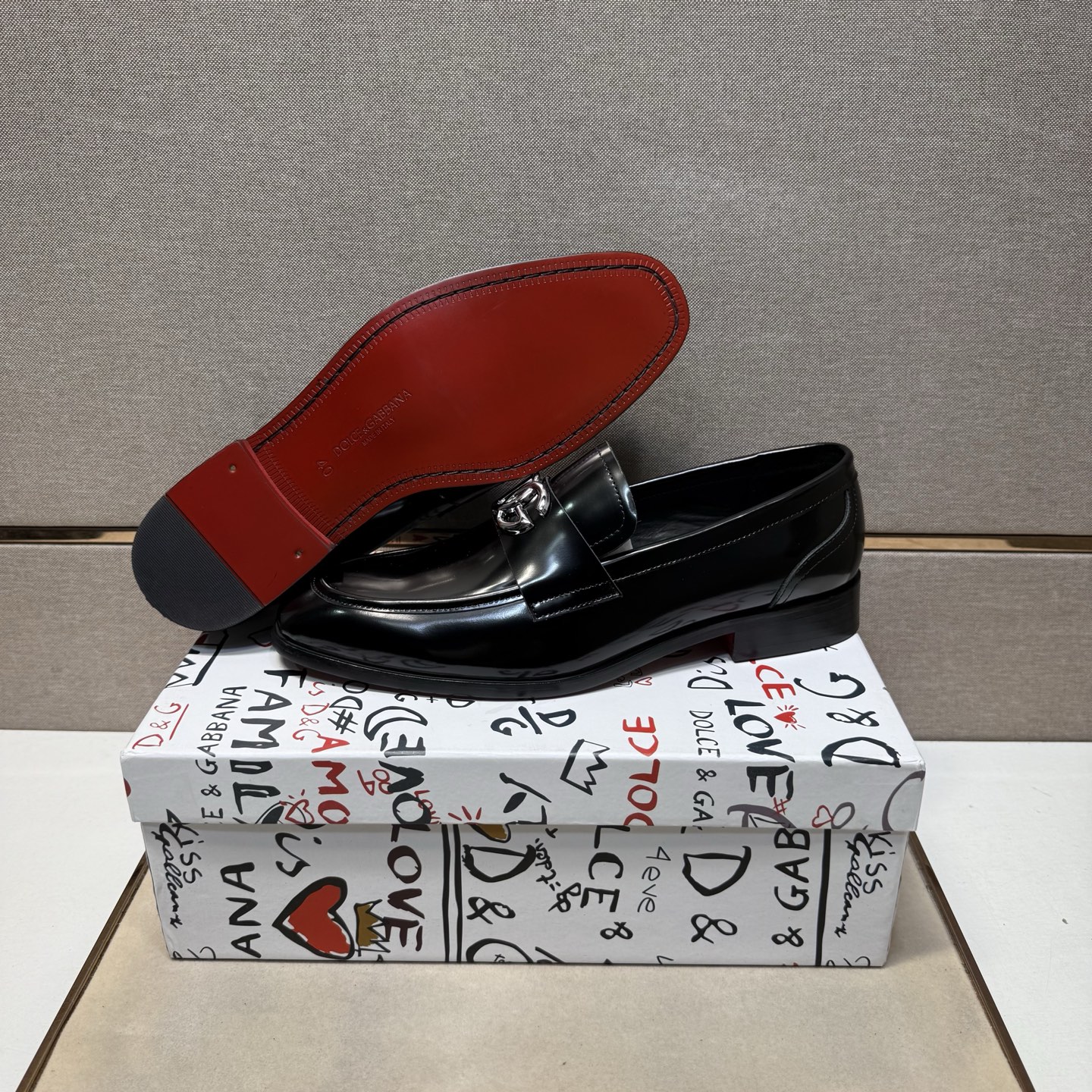 D&G men's leather shoes-35