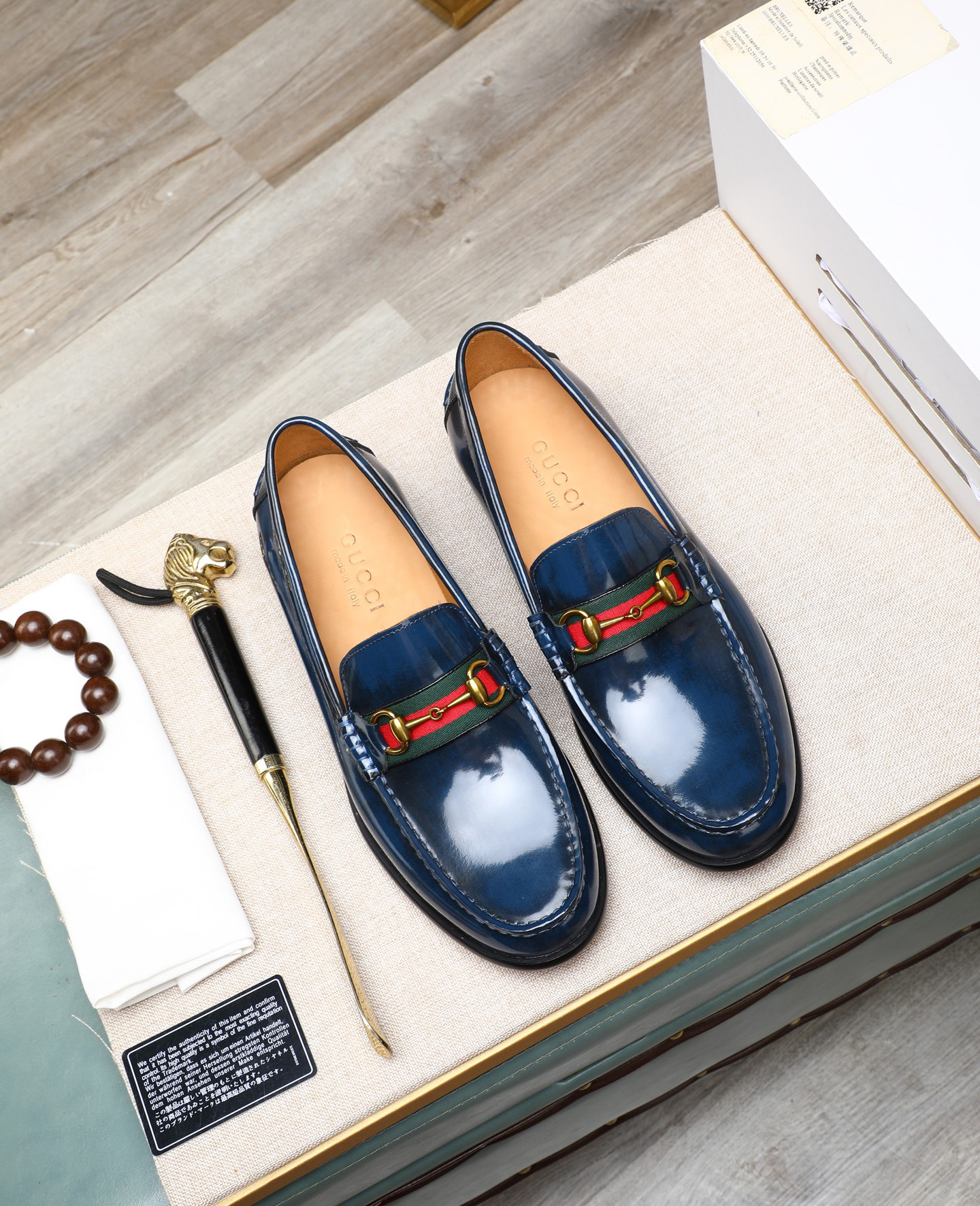 Gucci men's leather shoes-5