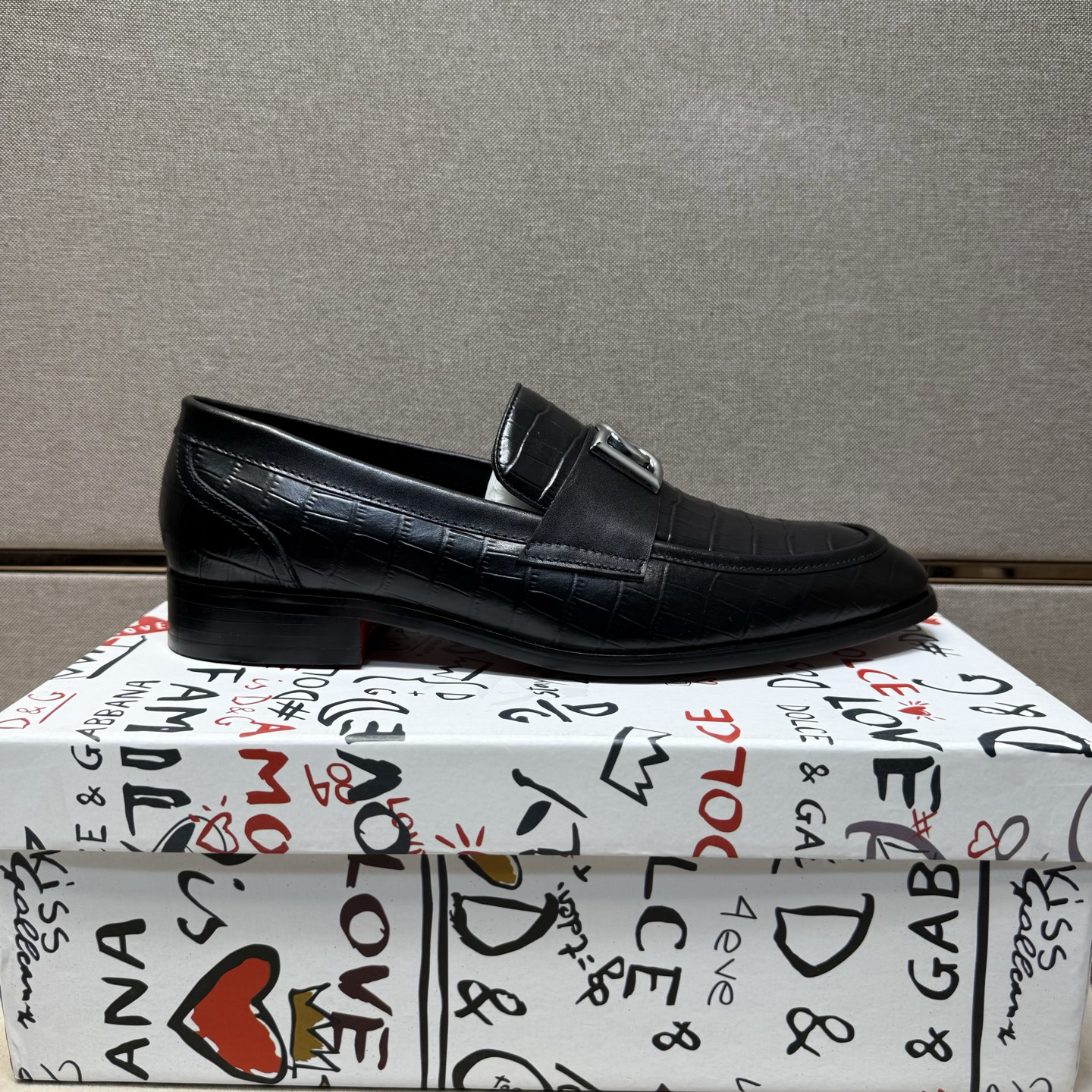 D&G men's leather shoes-96