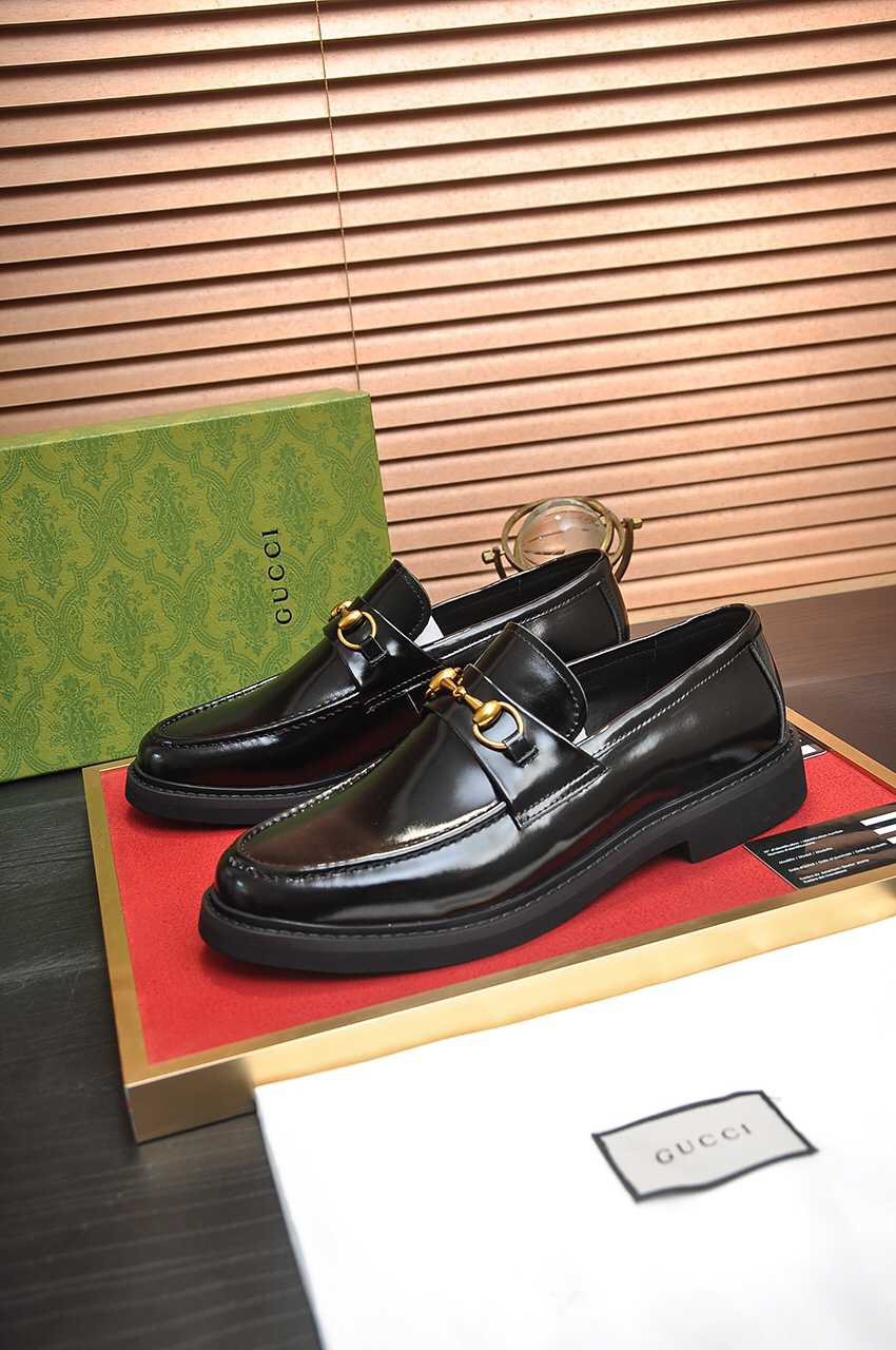 Gucci men's leather shoes-23