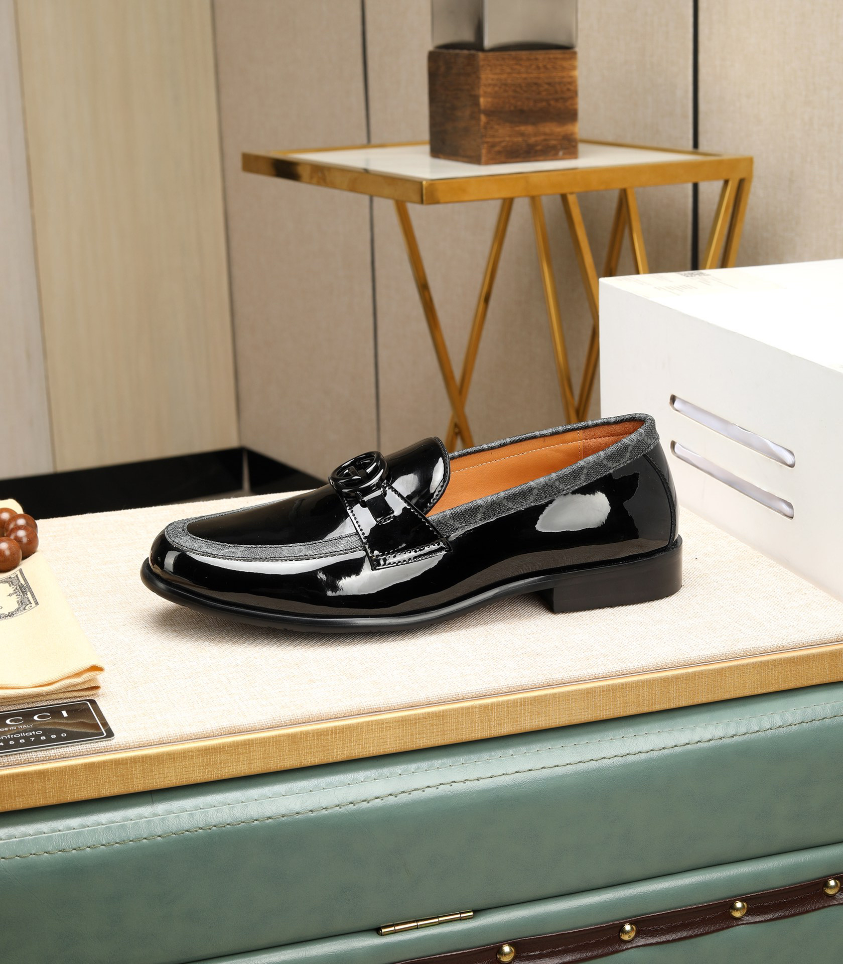 Gucci men's leather shoes-7