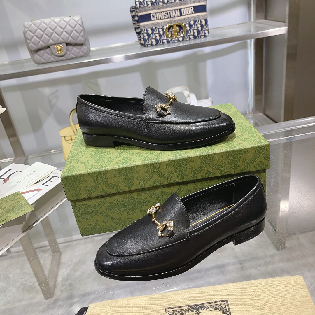 Gucci women's leather shoes-20