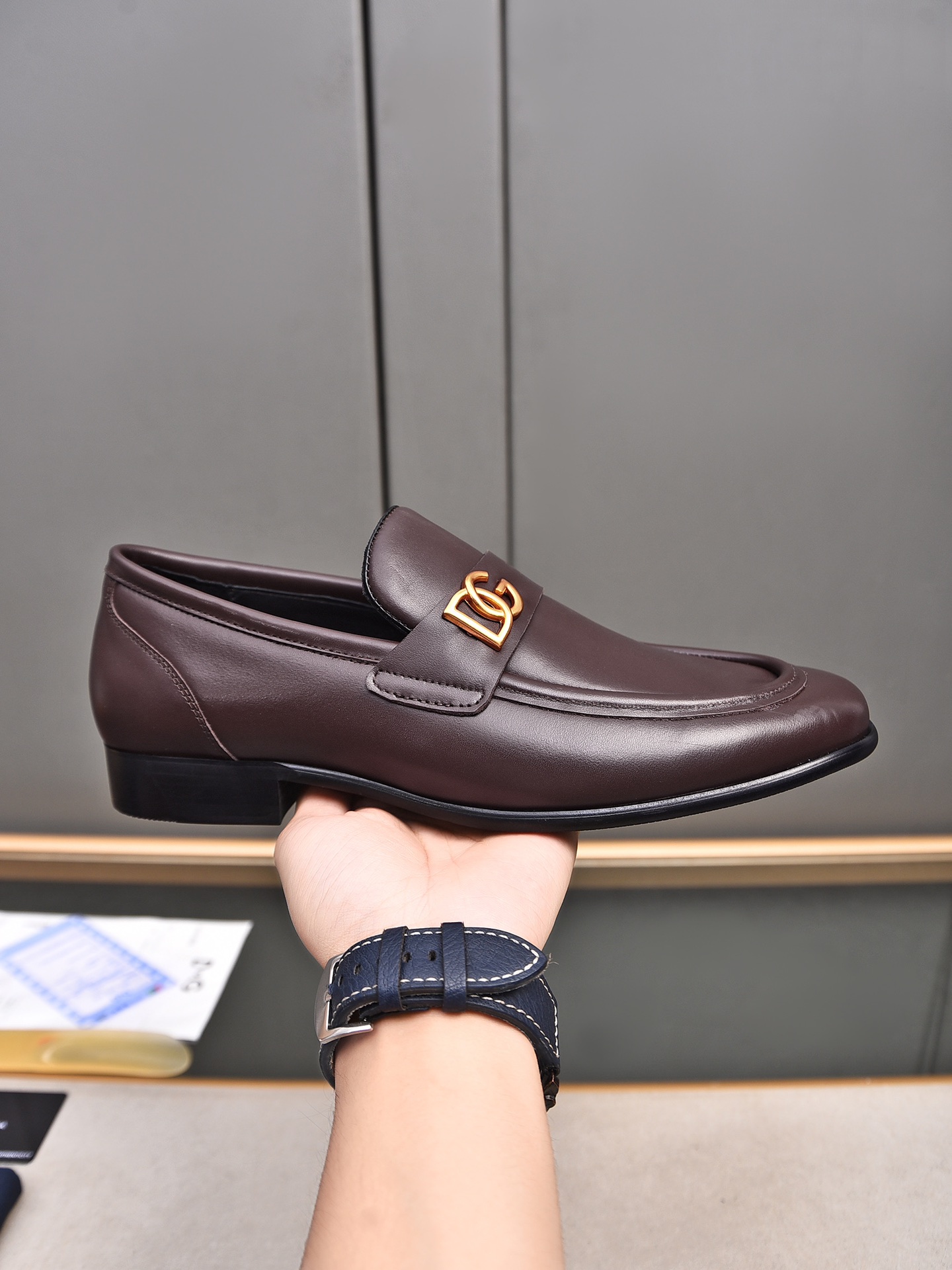 D&G men's leather shoes-17