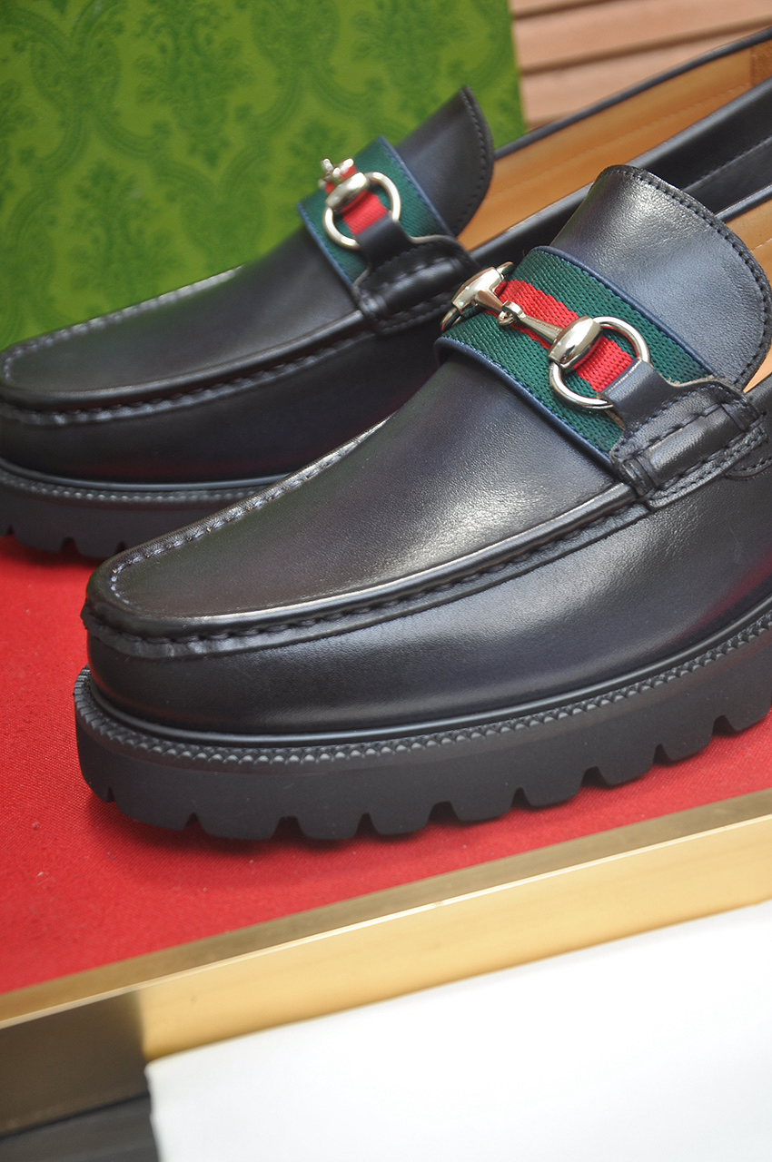 Gucci men's leather shoes-22