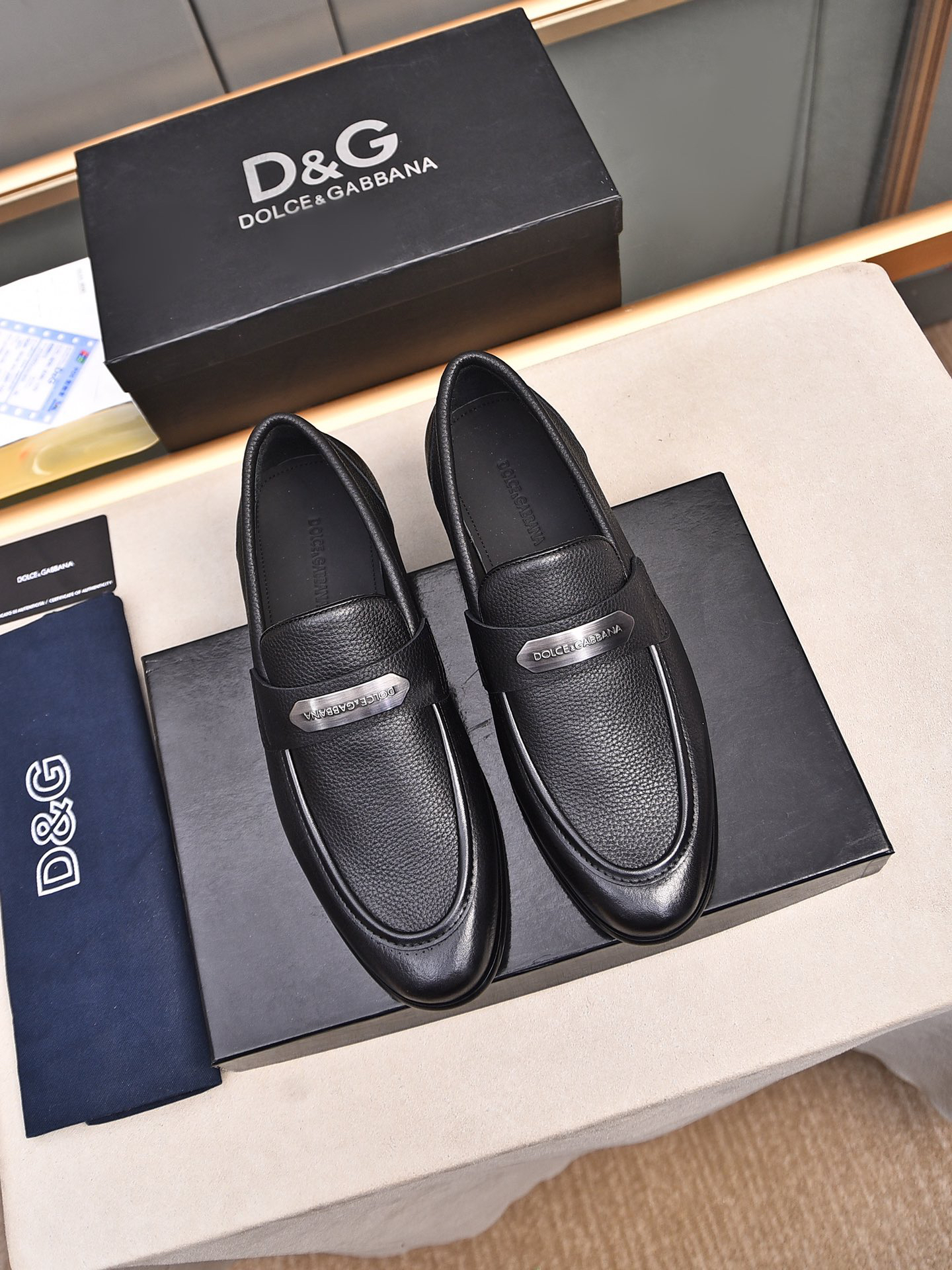 D&G men's leather shoes-10