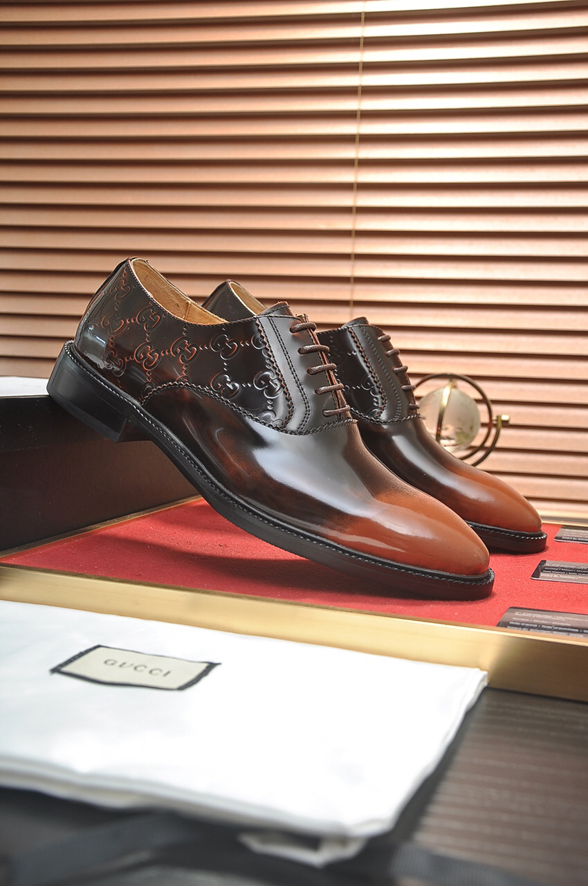 Gucci men's leather shoes-64