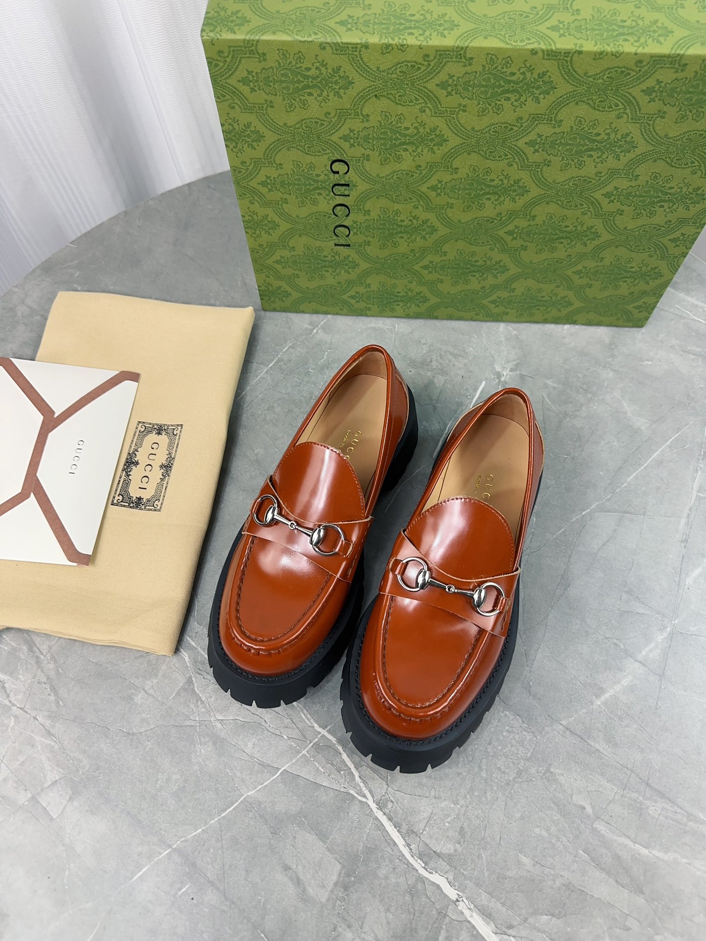 Gucci women's leather shoes-104