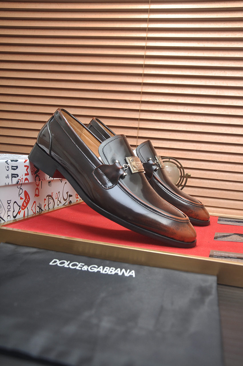 D&G men's leather shoes-79