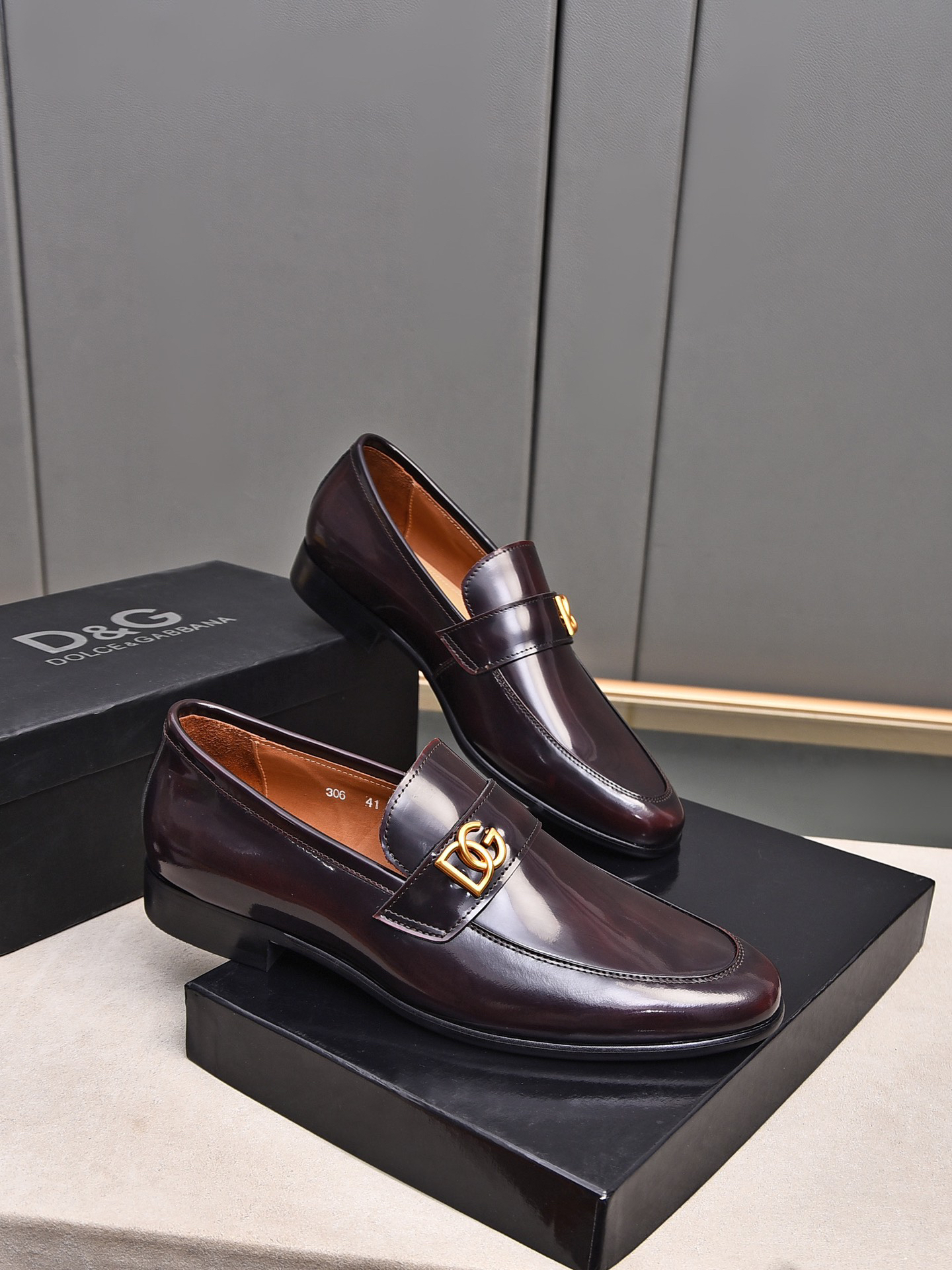 D&G men's leather shoes-64