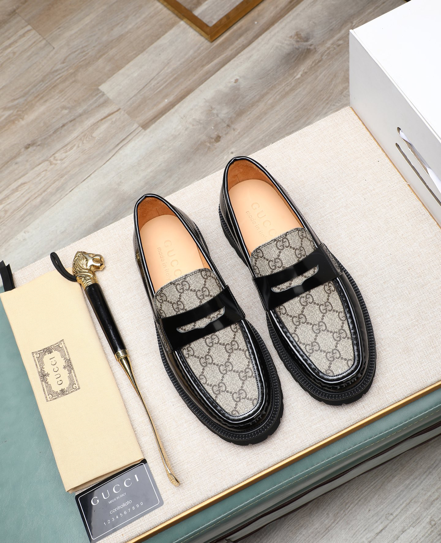 Gucci men's leather shoes-123