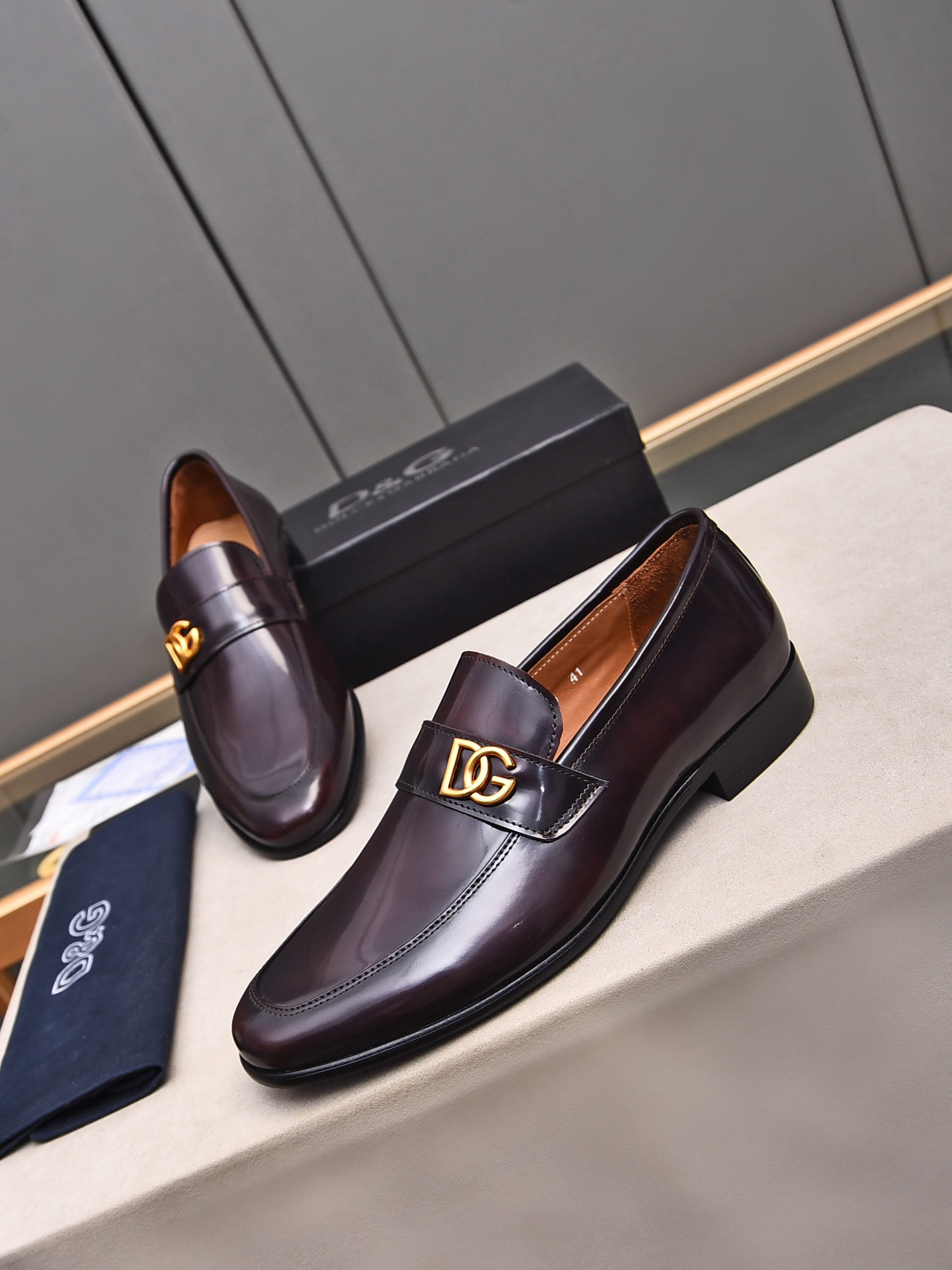 D&G men's leather shoes-64