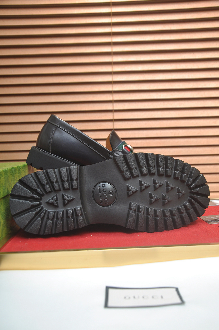Gucci men's leather shoes-22