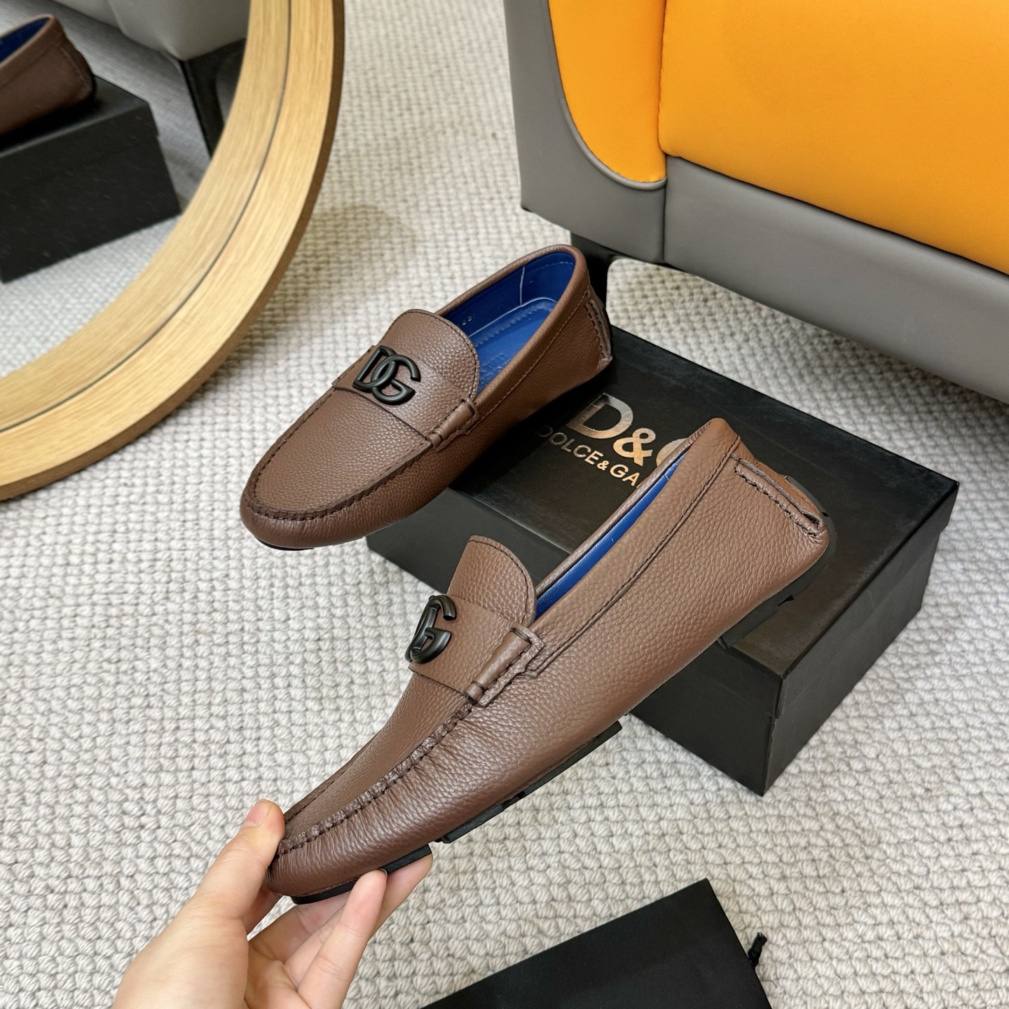 D&G men's leather shoes-86