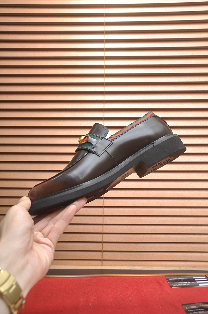 Gucci men's leather shoes-93