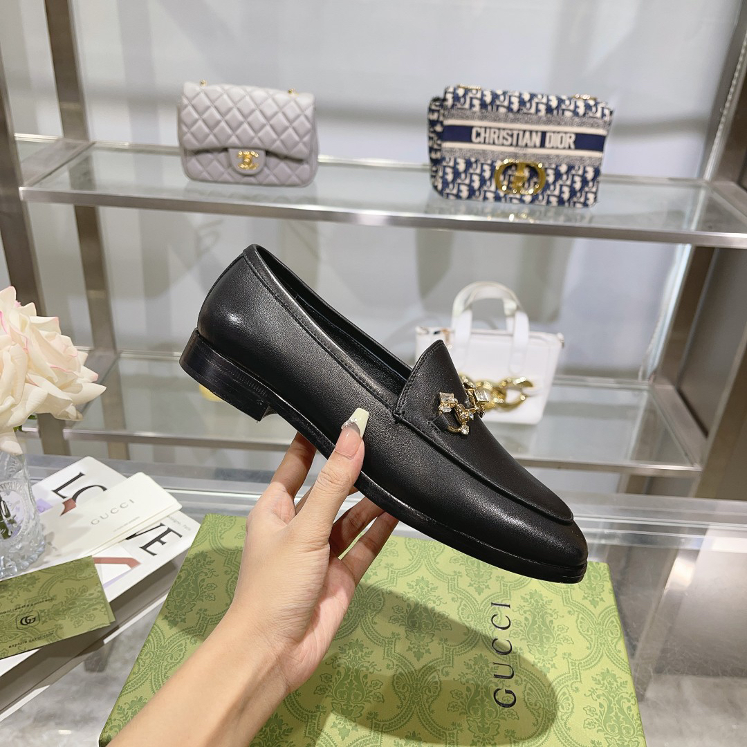 Gucci women's leather shoes-20
