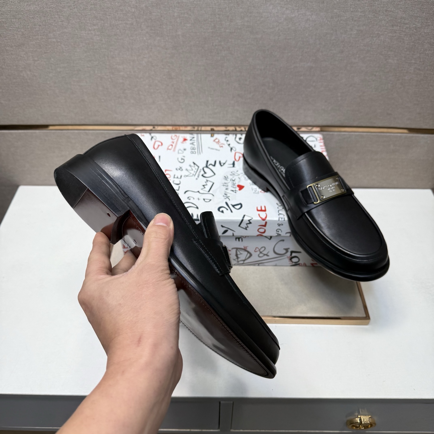 D&G men's leather shoes-28