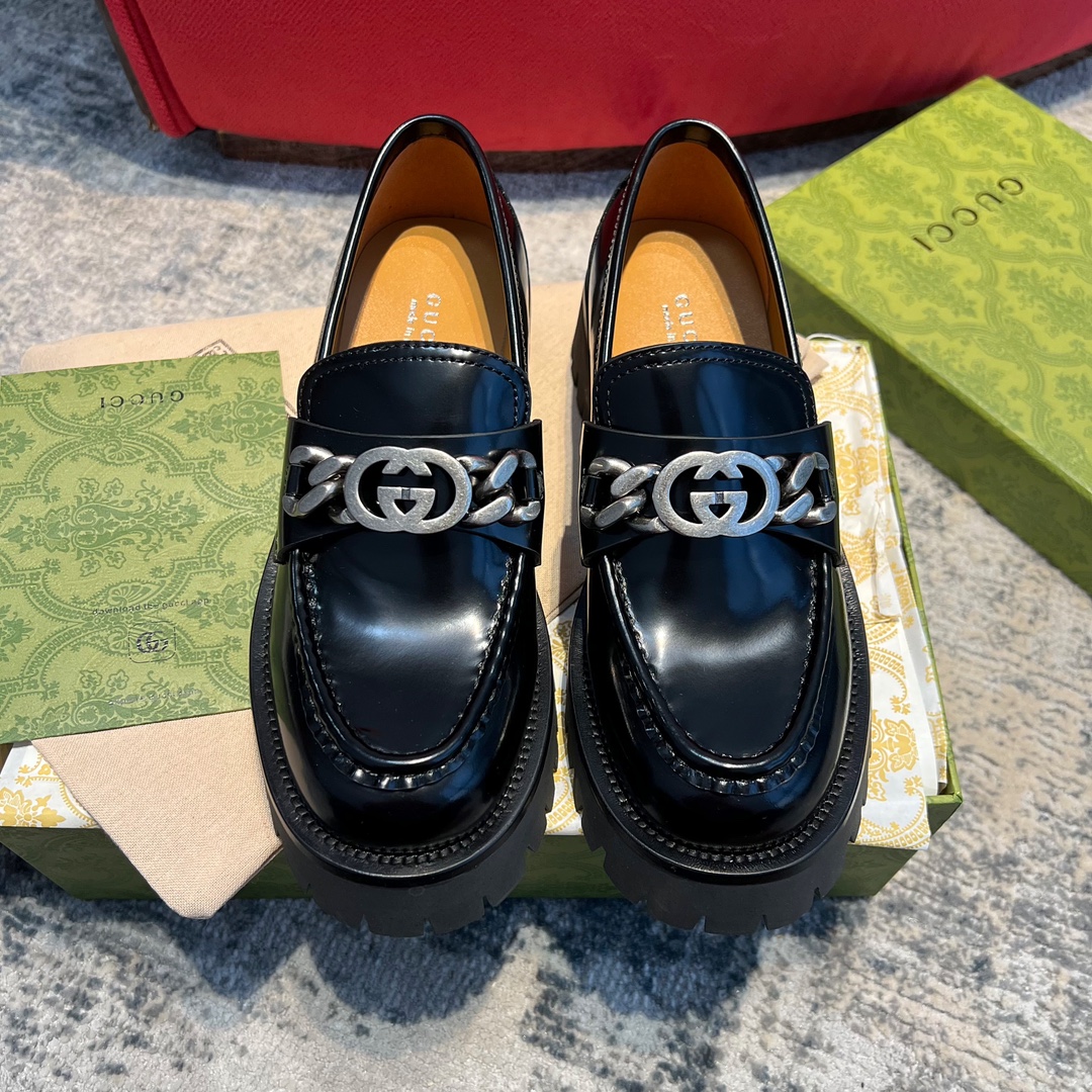 Gucci women's leather shoes-74