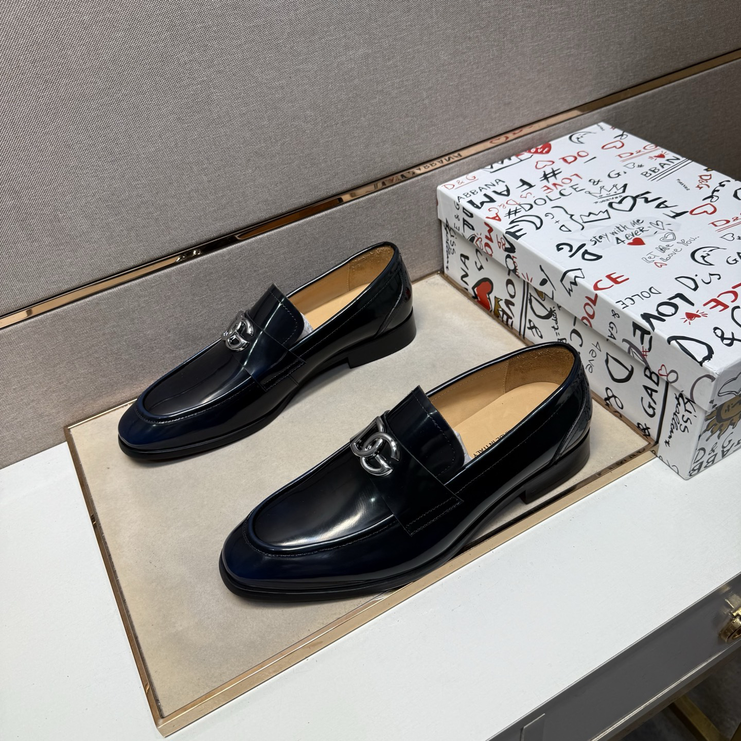 D&G men's leather shoes-102