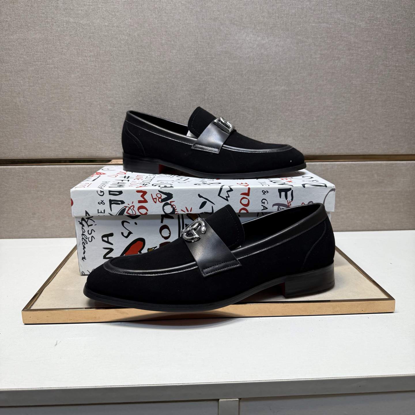 D&G men's leather shoes-100