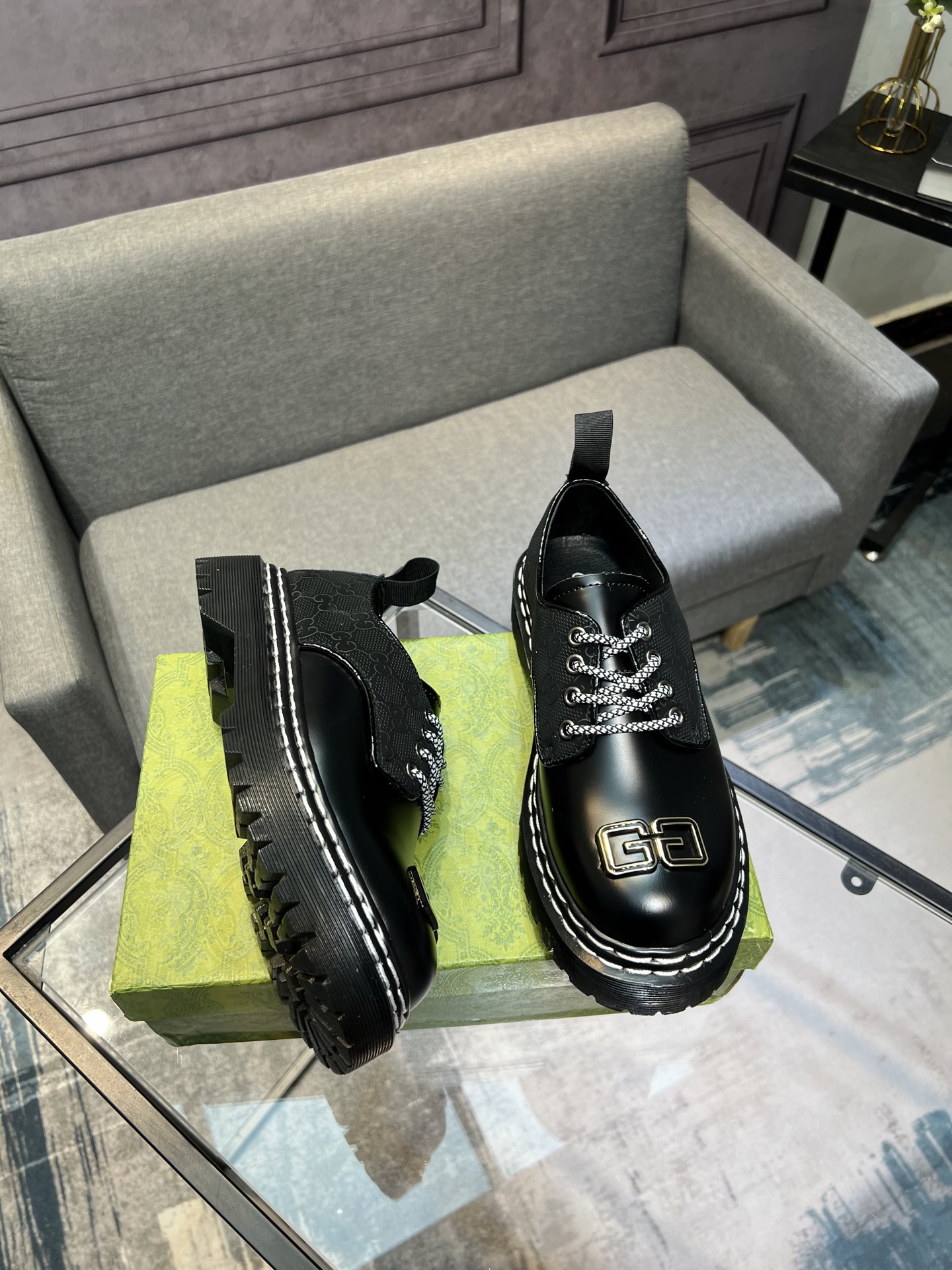 Gucci men's leather shoes-48