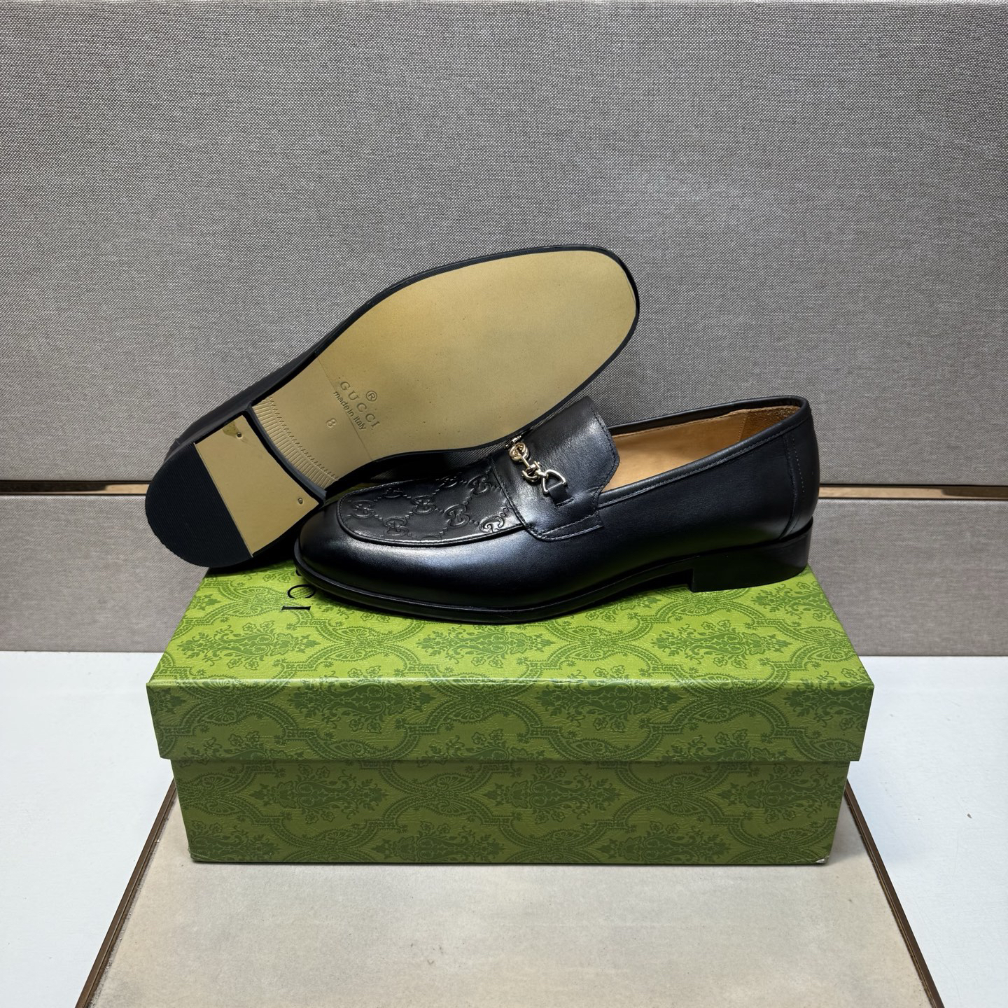 Gucci men's leather shoes-13