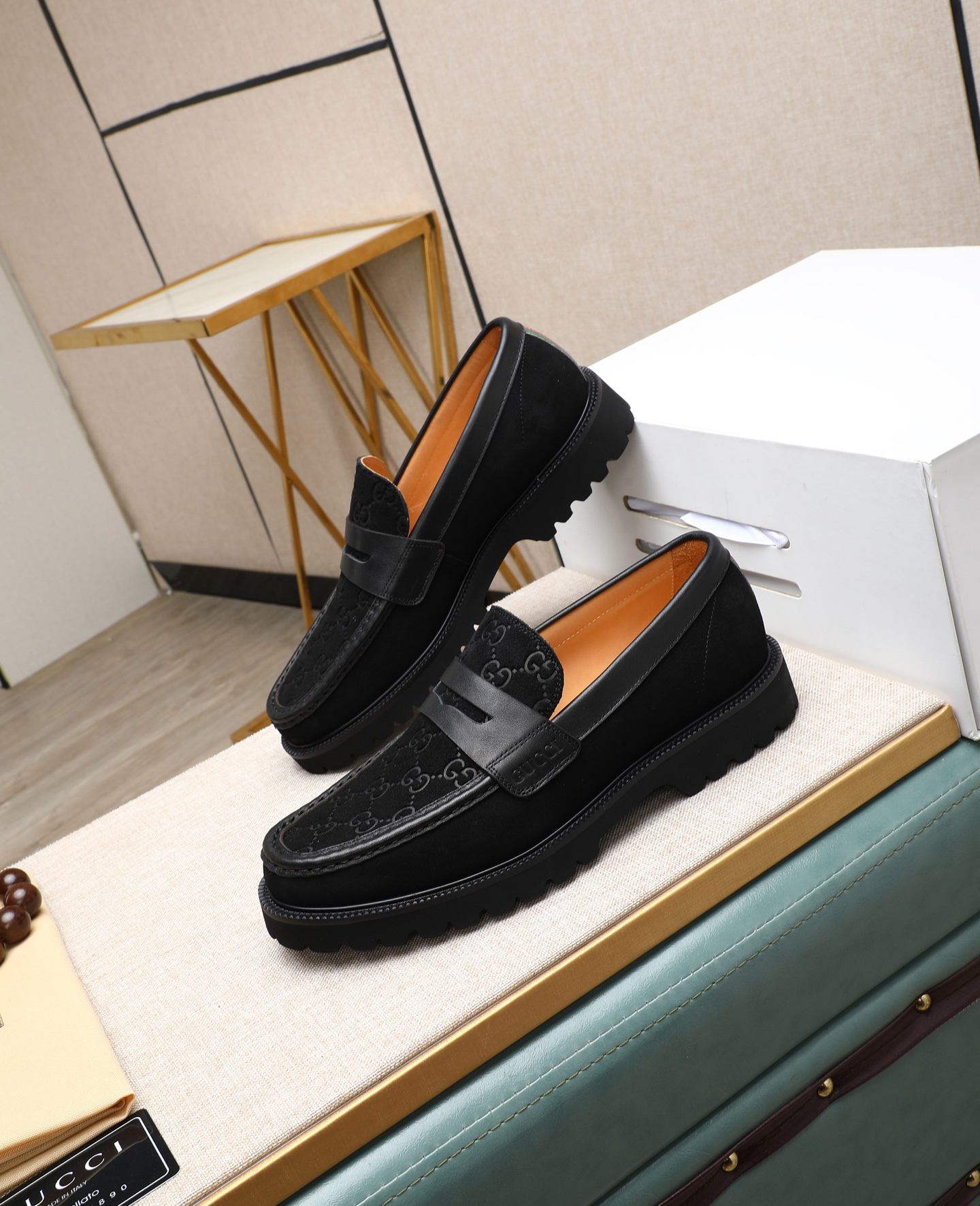 Gucci men's leather shoes-57