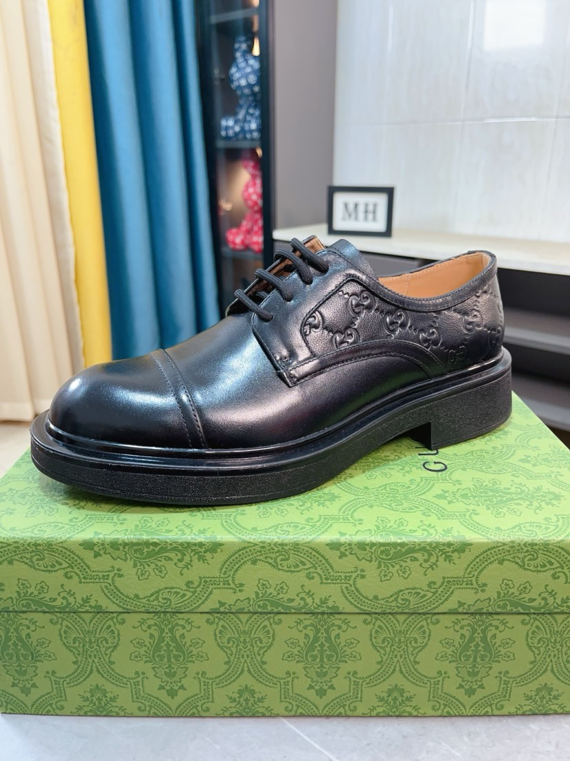 Gucci men's leather shoes-2