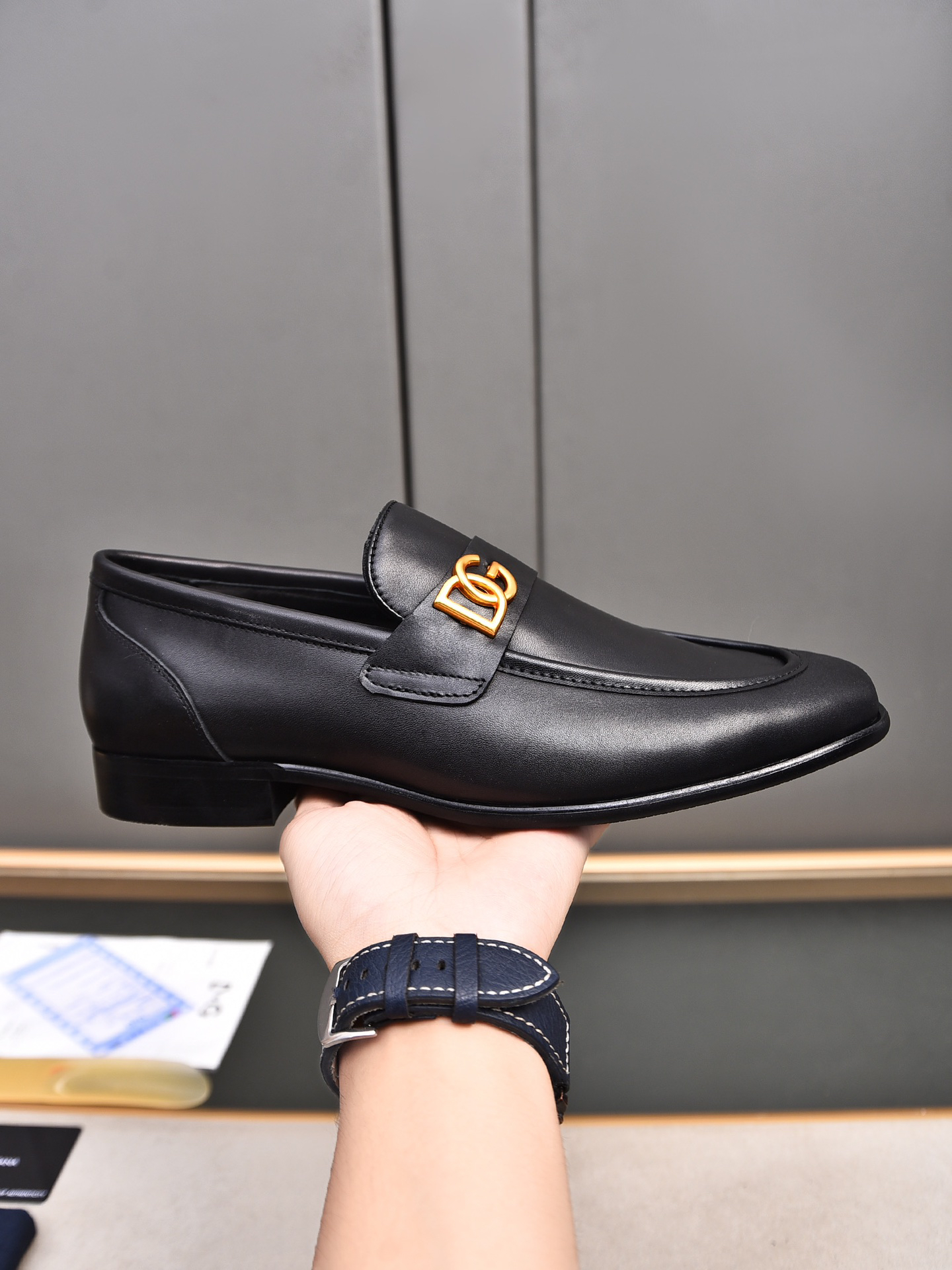 D&G men's leather shoes-13