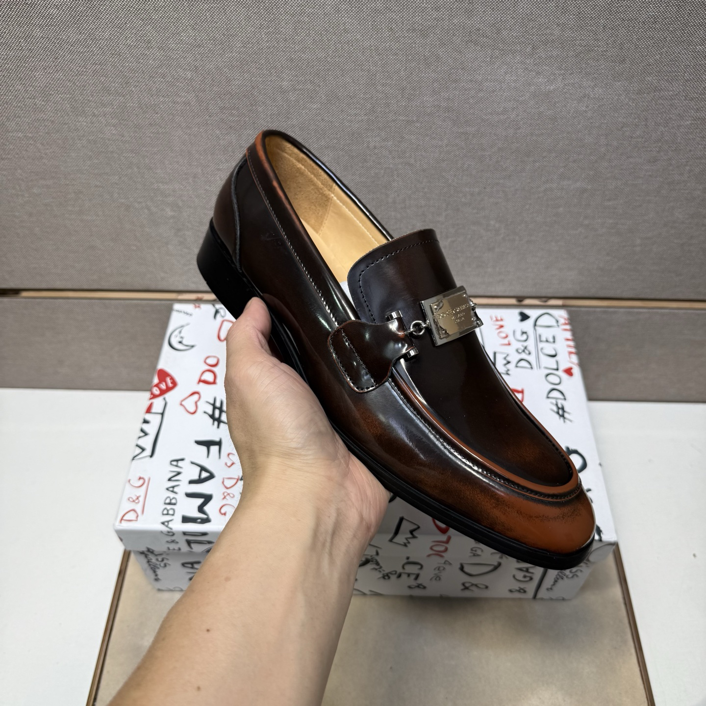 D&G men's leather shoes-90