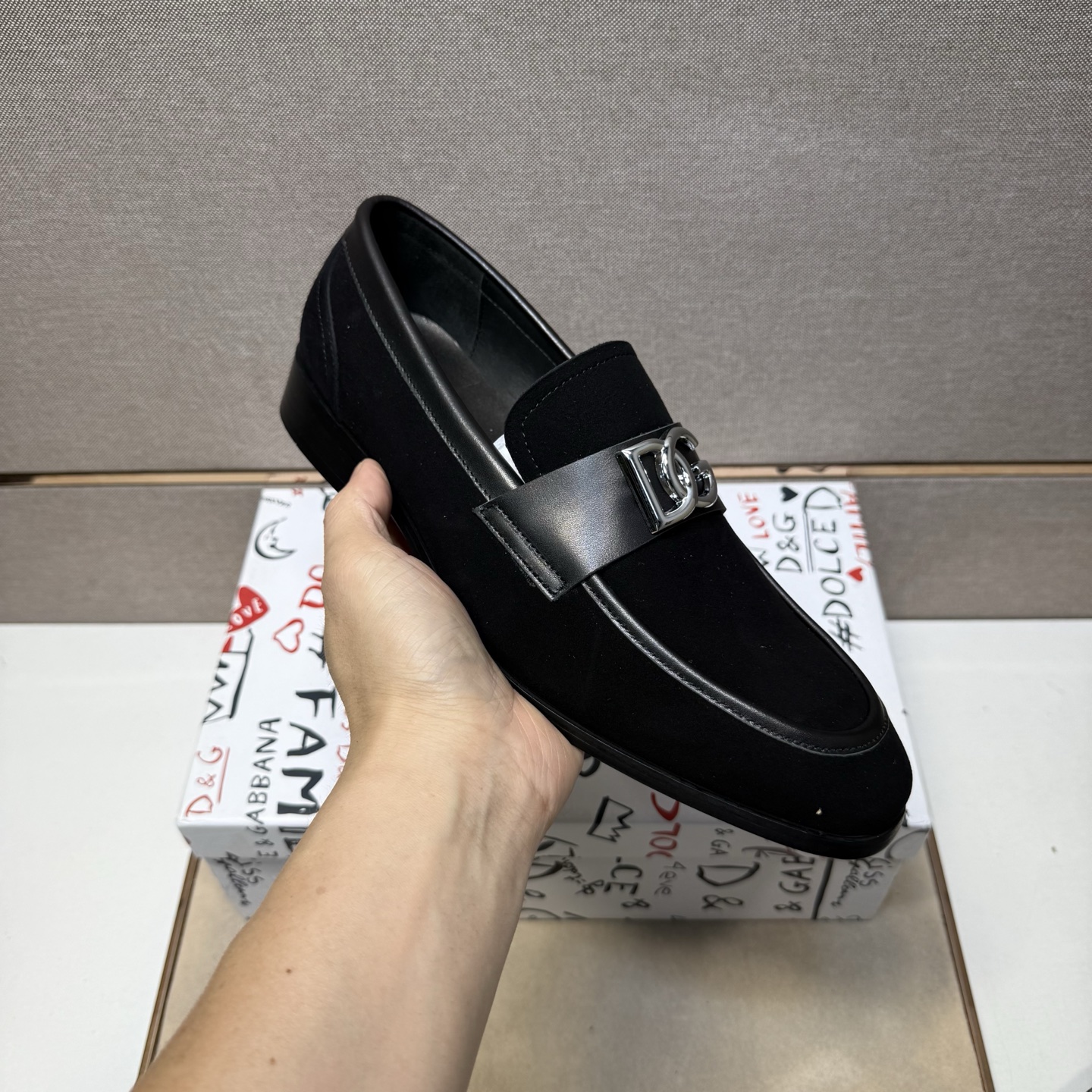 D&G men's leather shoes-112