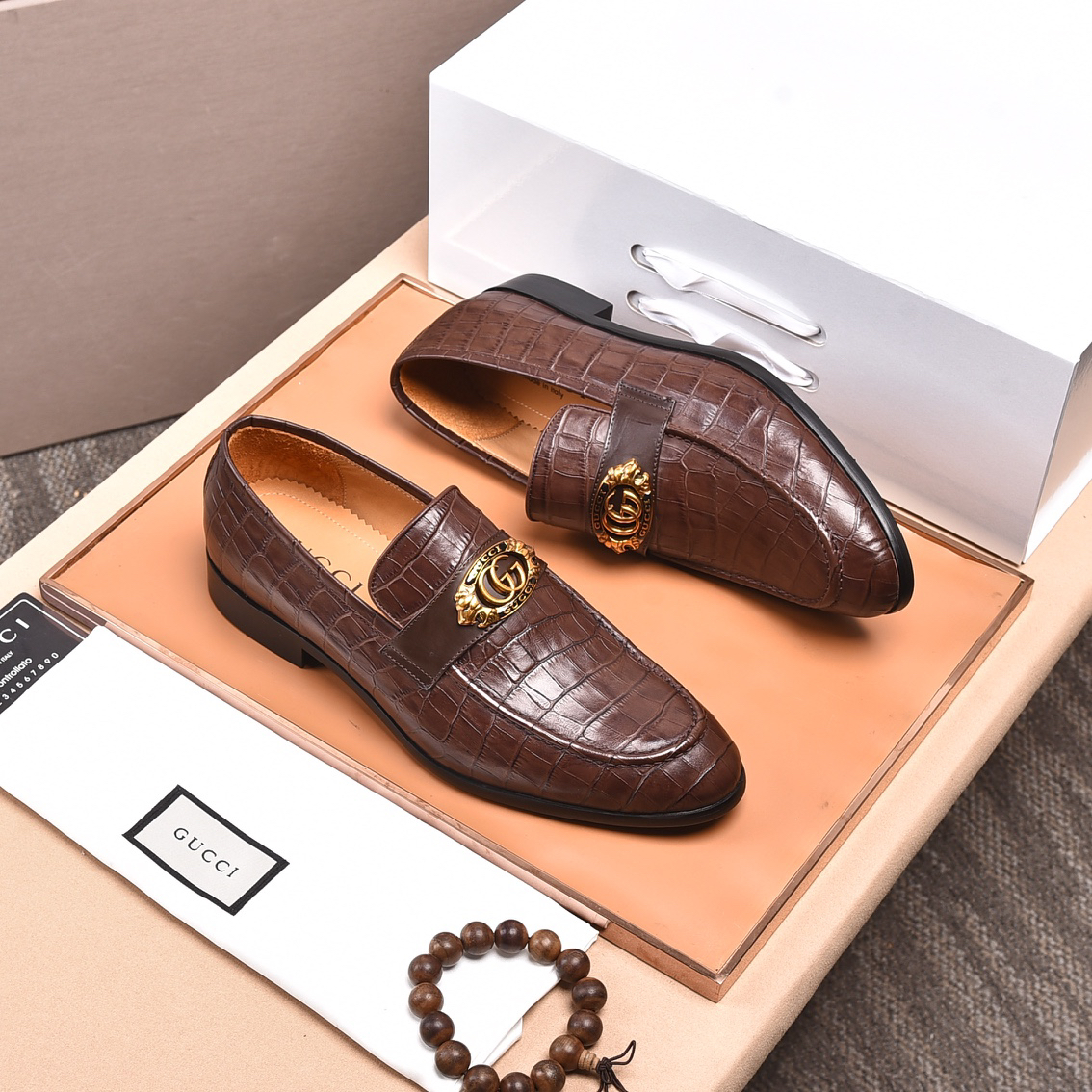 Gucci men's leather shoes-55