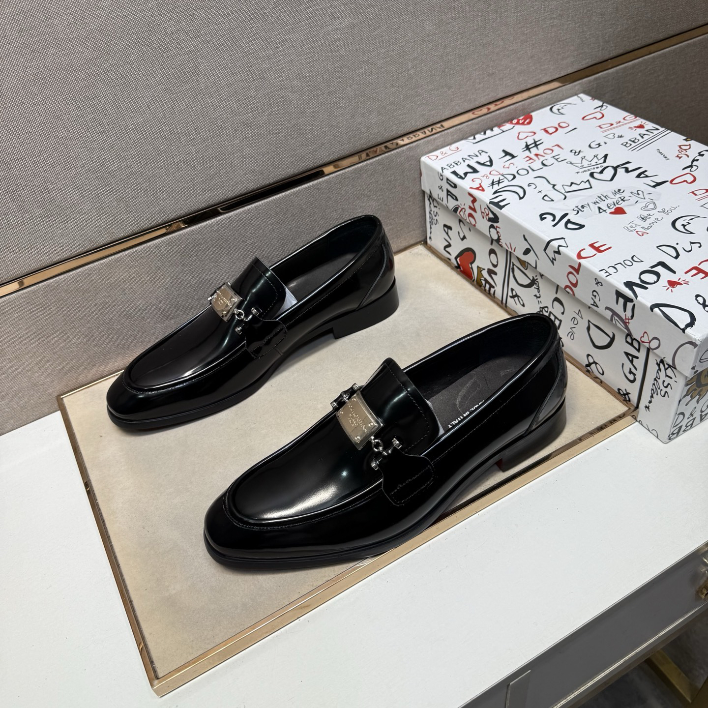 D&G men's leather shoes-89