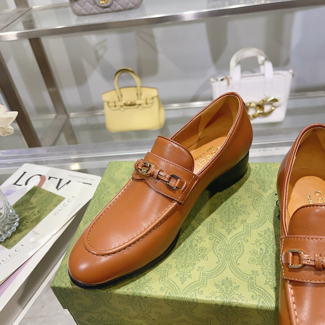 Gucci women's leather shoes-25