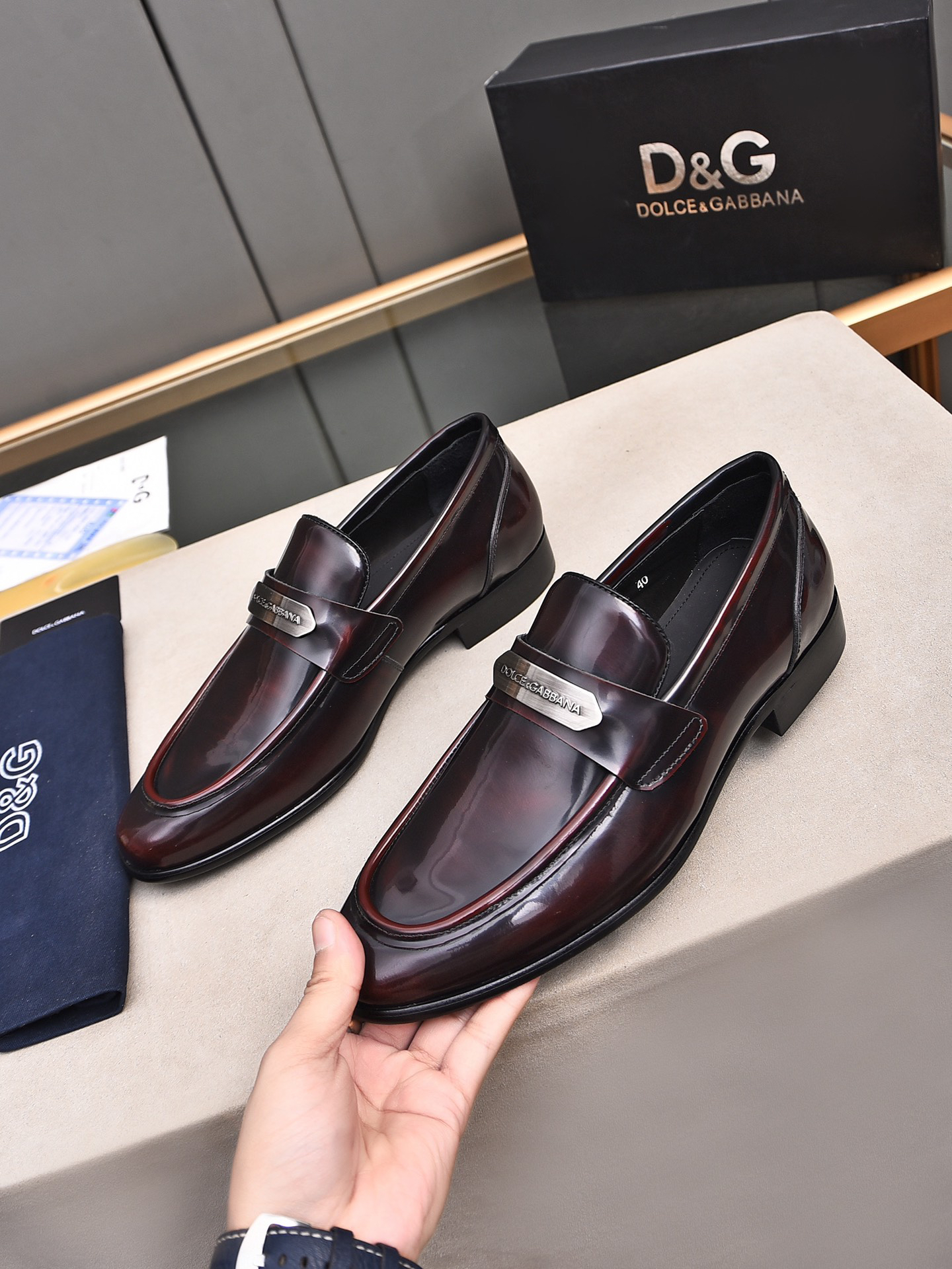 D&G men's leather shoes-56