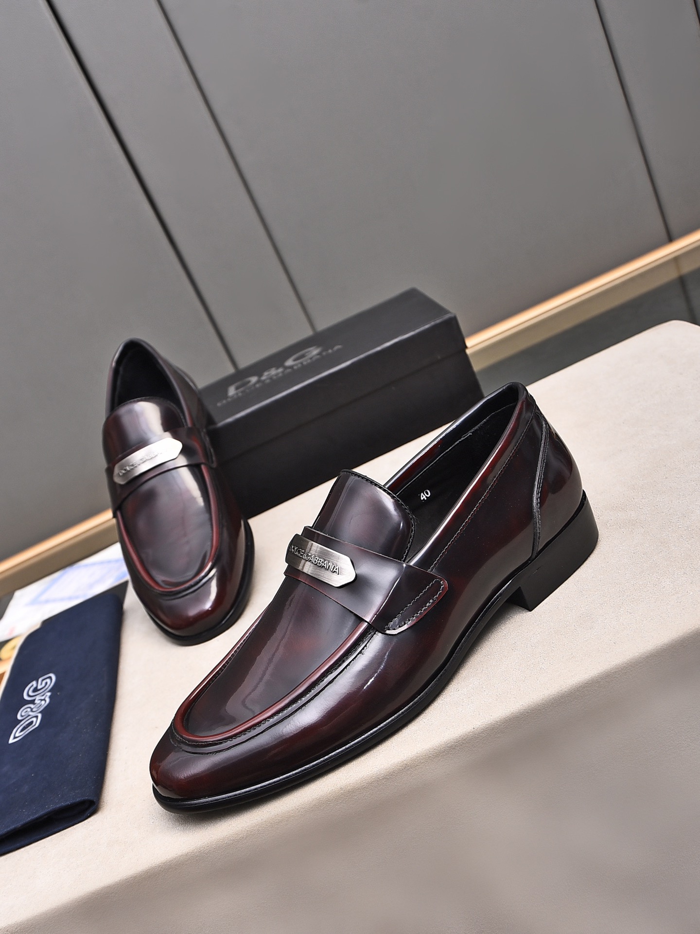 D&G men's leather shoes-71