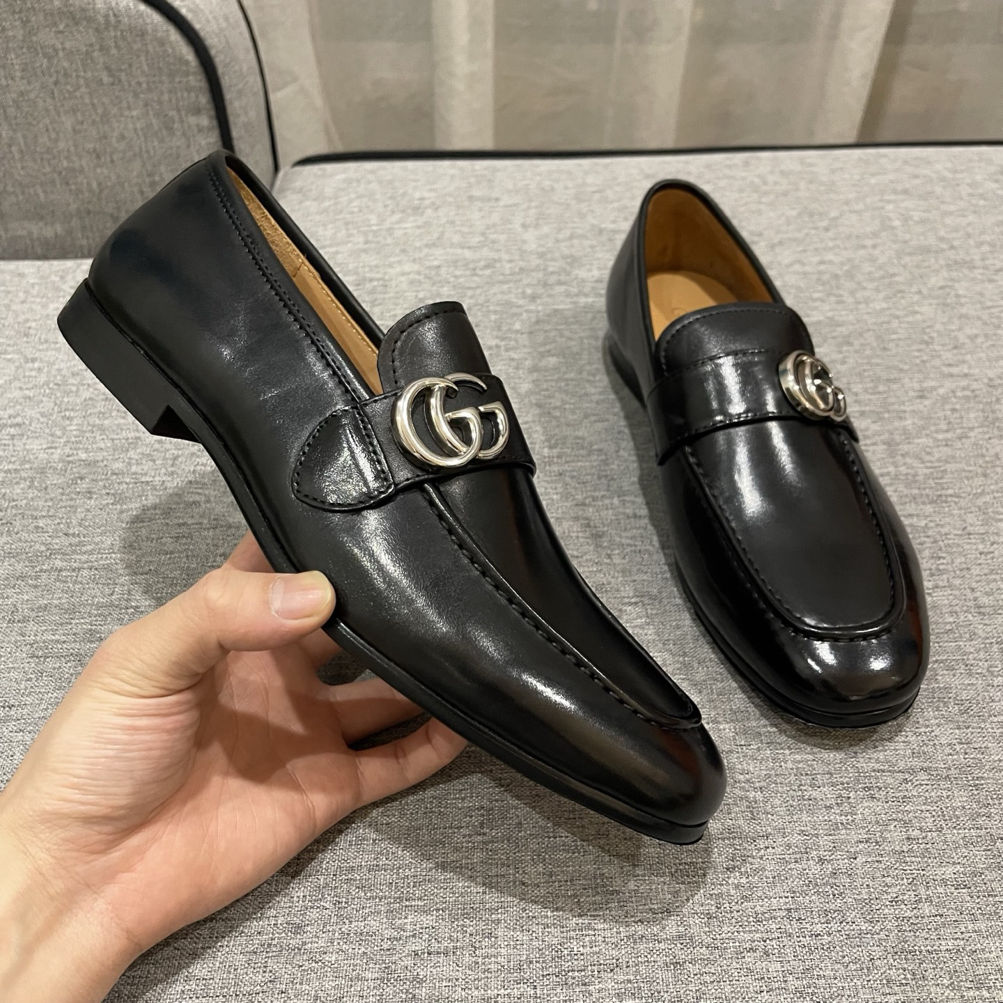 Gucci men's leather shoes-27
