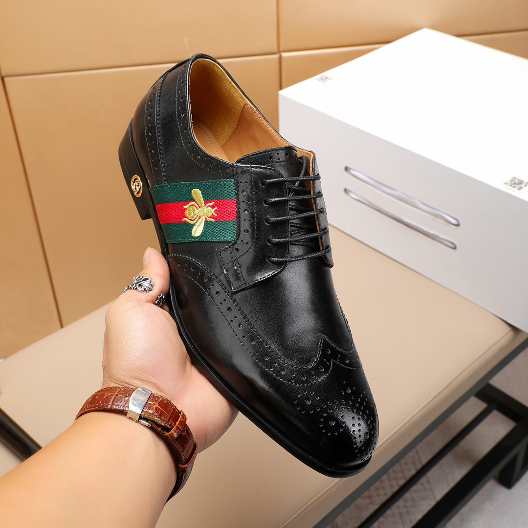 Gucci men's leather shoes-89