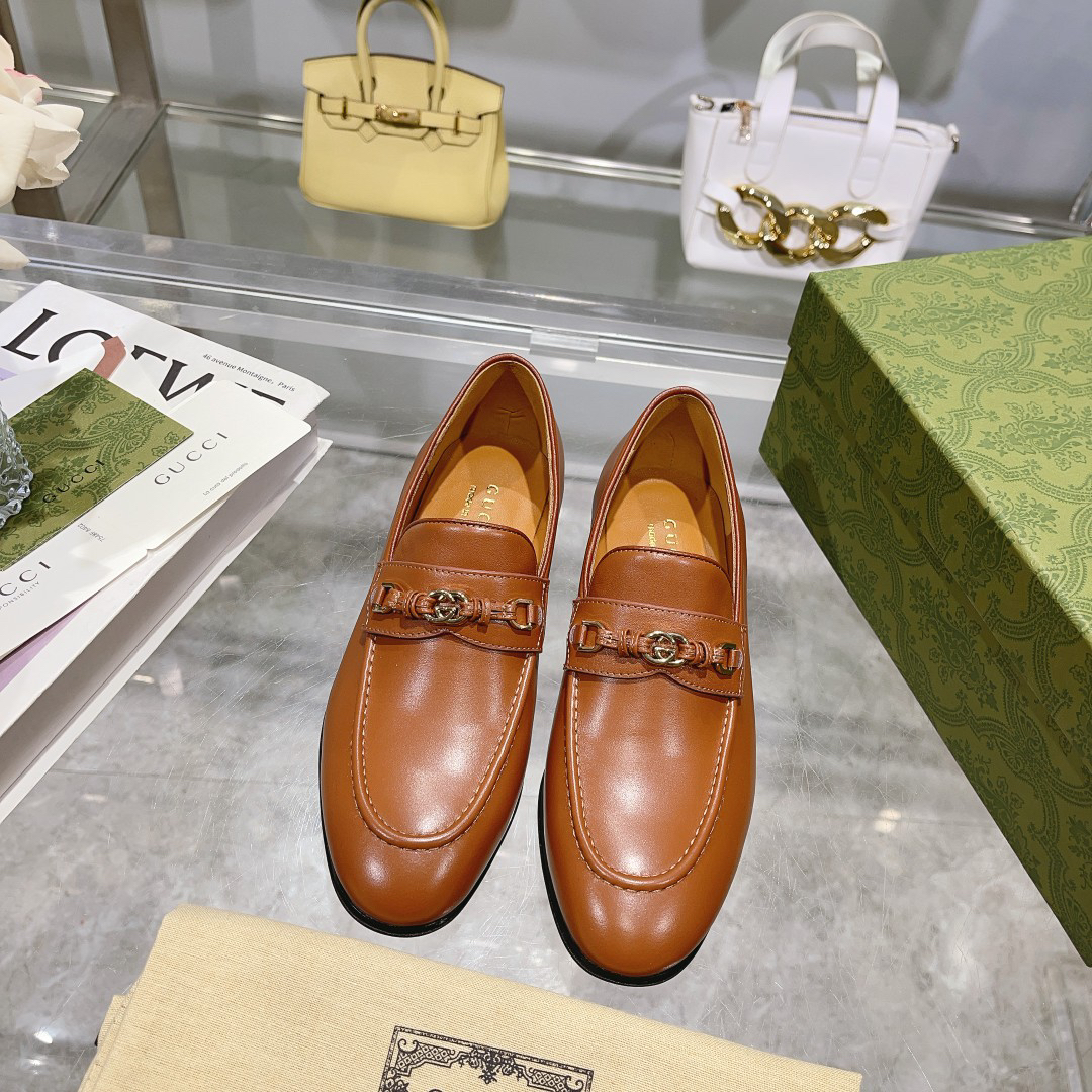 Gucci women's leather shoes-25