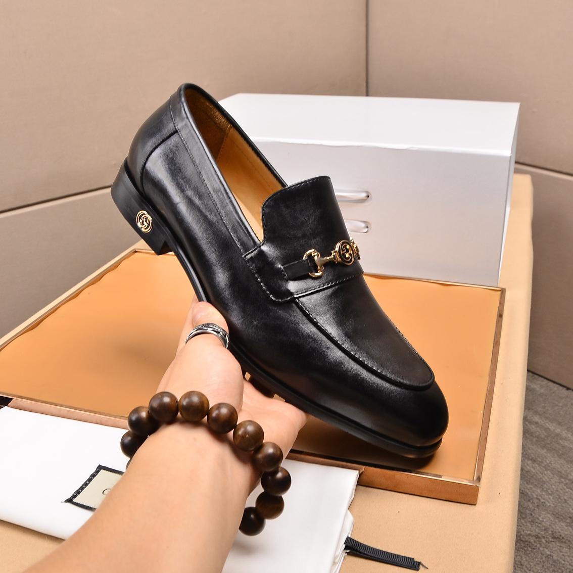 Gucci men's leather shoes-91