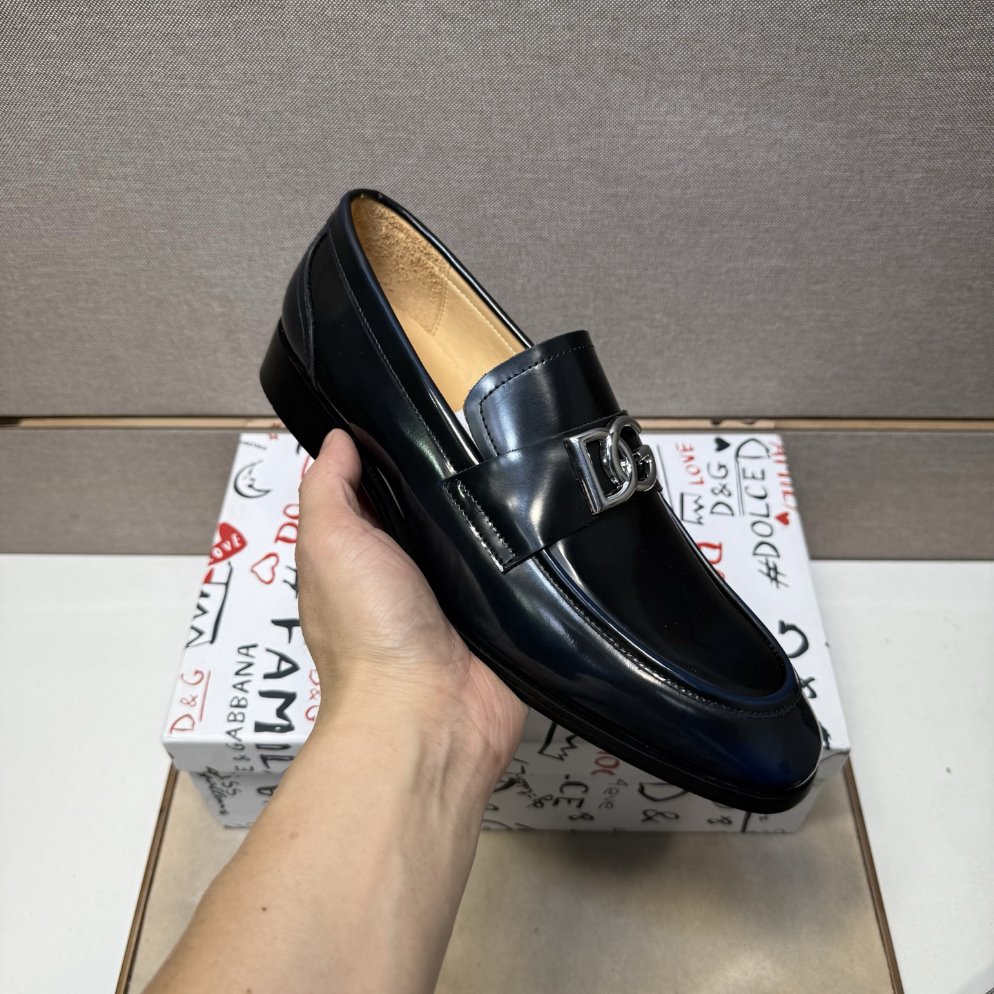 D&G men's leather shoes-102